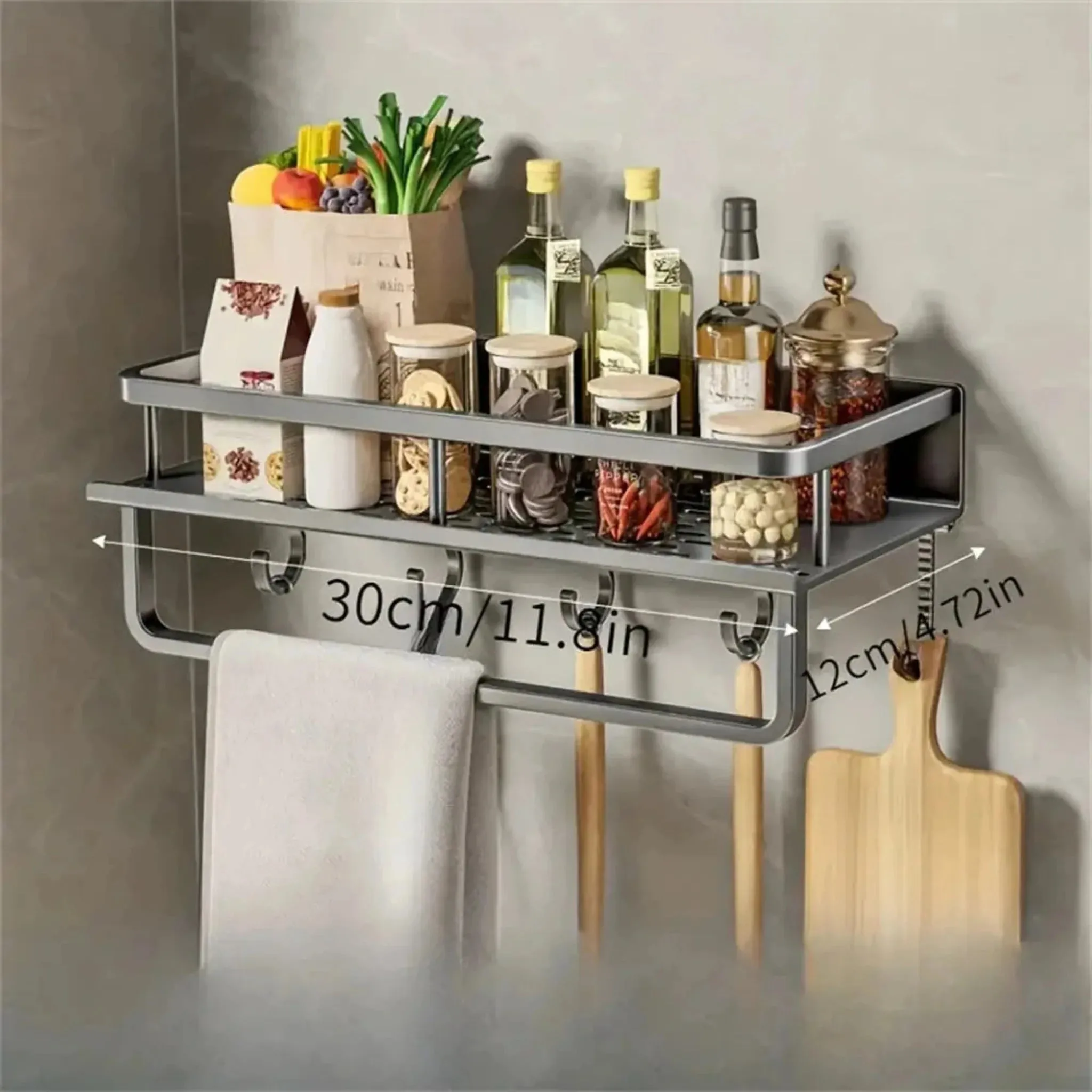 Kitchen Organization Wall Rack | Multi-Functional Storage Solution
