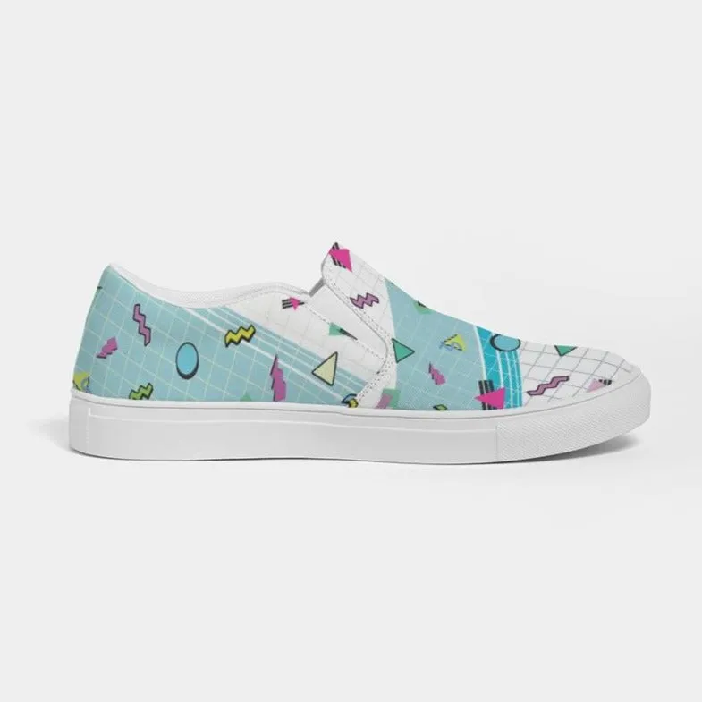 Ladies 90's pattern grid Slip-On Canvas Shoe