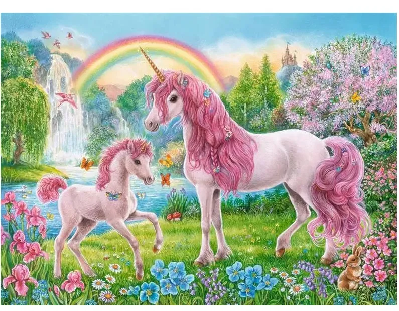 Magical Unicorns 100 Pc Puzzle   Coloring Book