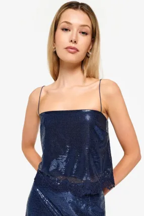 Marceli Sequin Camisole in Dark Mirage
