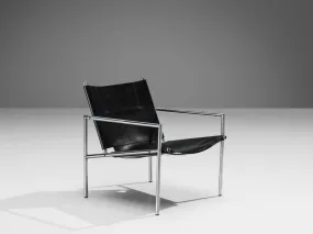 Martin Visser for 'T Spectrum Armchair in Black Leather