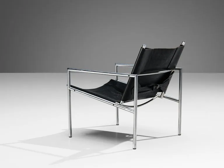 Martin Visser for 'T Spectrum Armchair in Black Leather