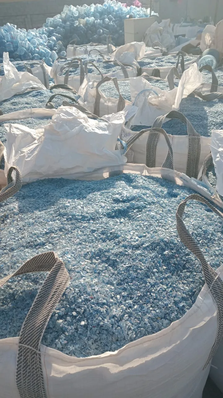 PC Regrinds from Clean PC Bottles without Labels and Stickers