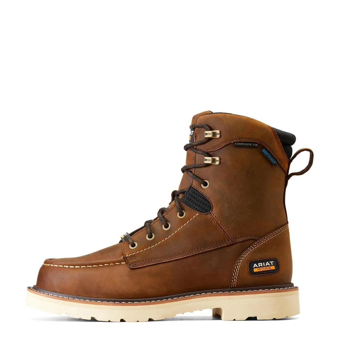 Rebar Lift 8in Waterproof Composite Toe Work Boot Distressed Brown