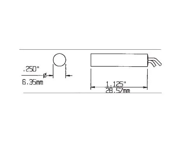 Reed Switch Set, Open Loop, Miniature 1/4" Recessed Press Fit w/ Cable Leads - 10 Pack