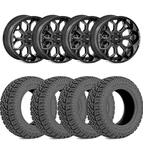 Rough Country 35X12.50R20 Tires & Rough Country 96 Series Wheel Package | 2022-2025 Toyota Tundra