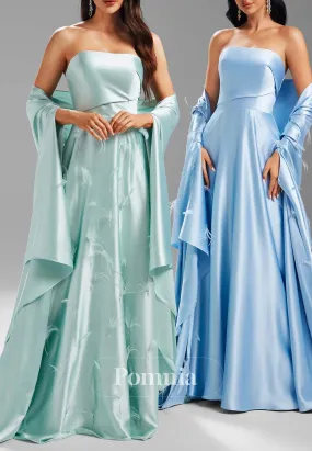 Simple A-Line Sleeveless Strapless Empire-Waist Prom Dress