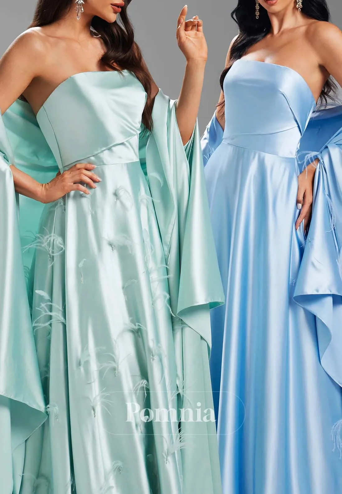 Simple A-Line Sleeveless Strapless Empire-Waist Prom Dress