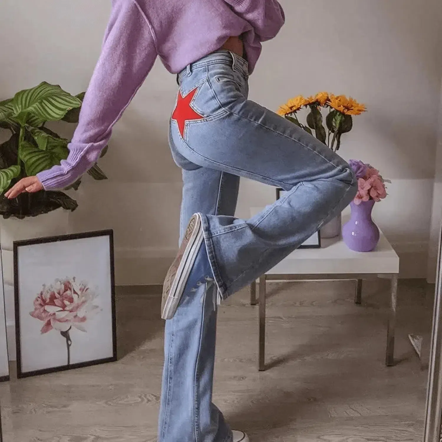 Sivara – Playful design – Red star jeans