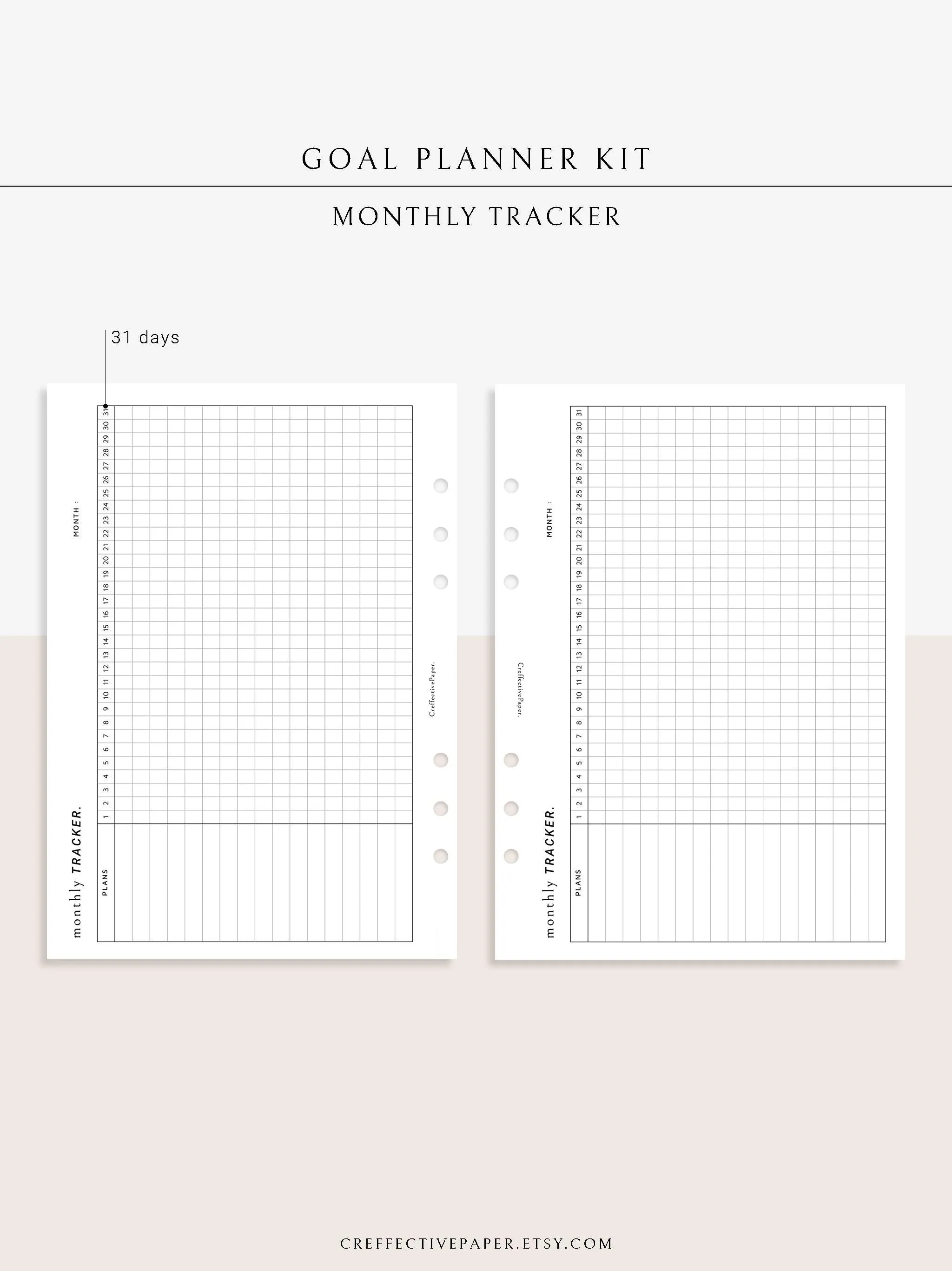 T101 | Goal Setting Planner Bundle Template for Business and Personal
