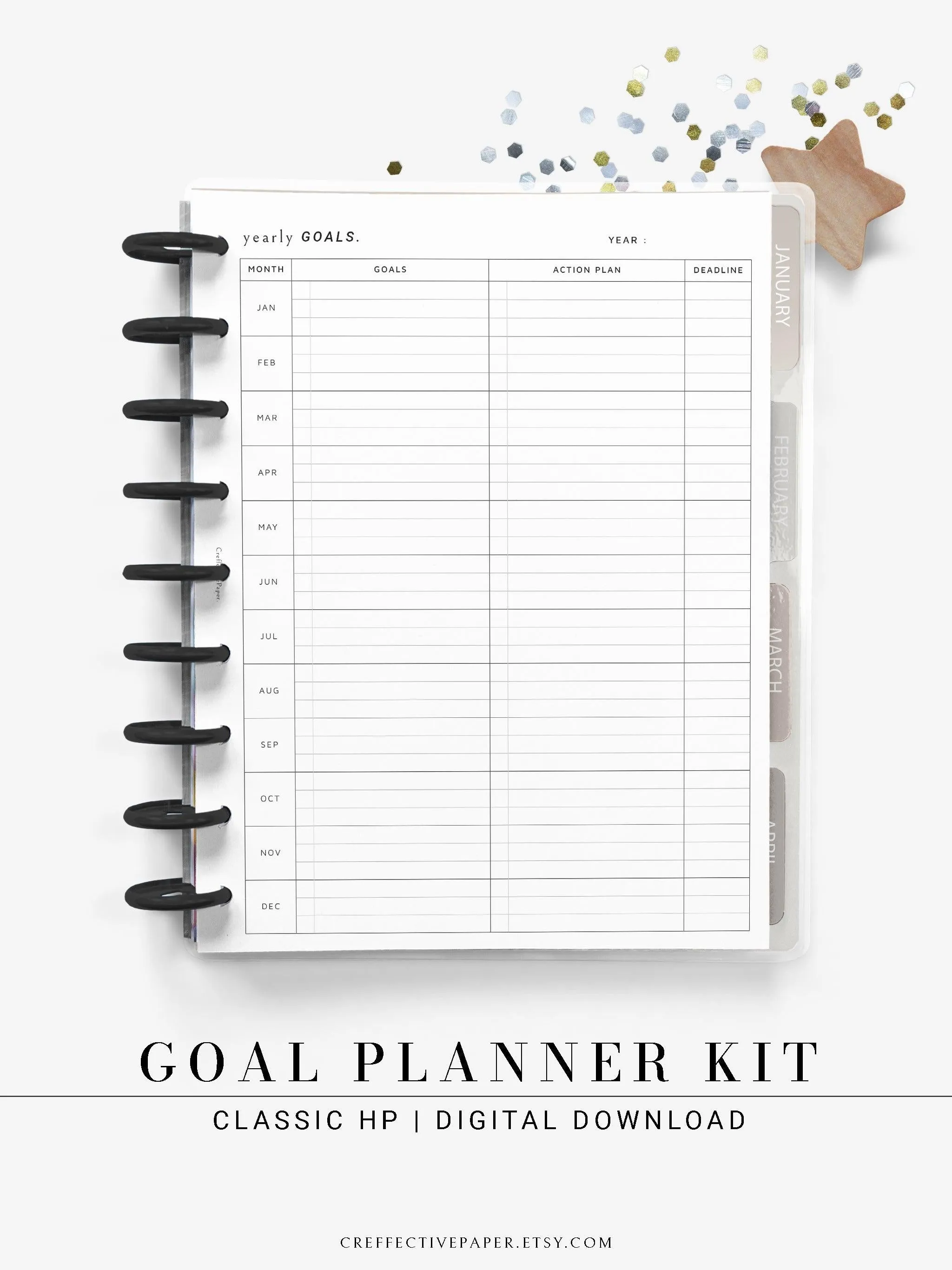T101 | Goal Setting Planner Bundle Template for Business and Personal