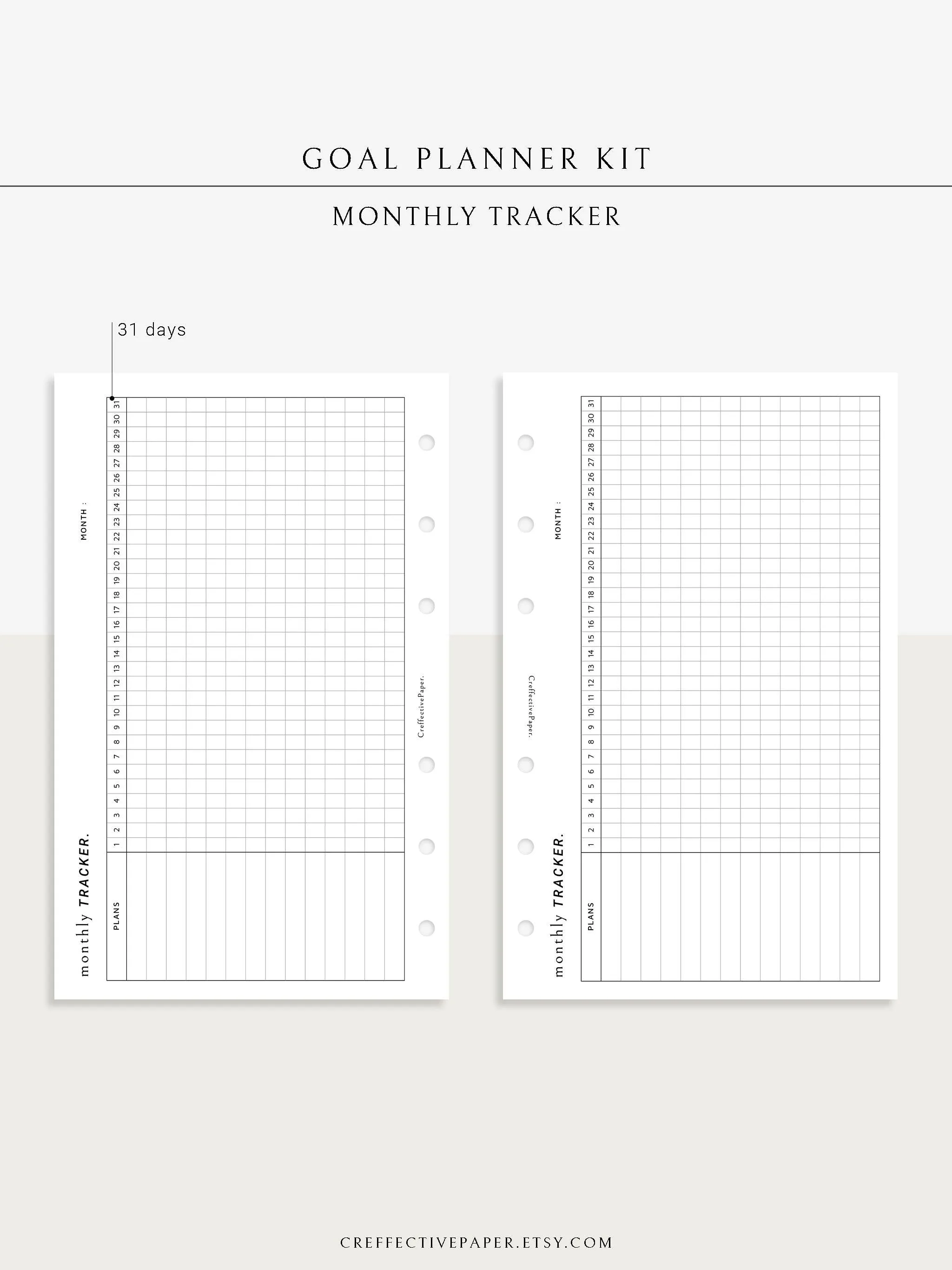 T101 | Goal Setting Planner Bundle Template for Business and Personal