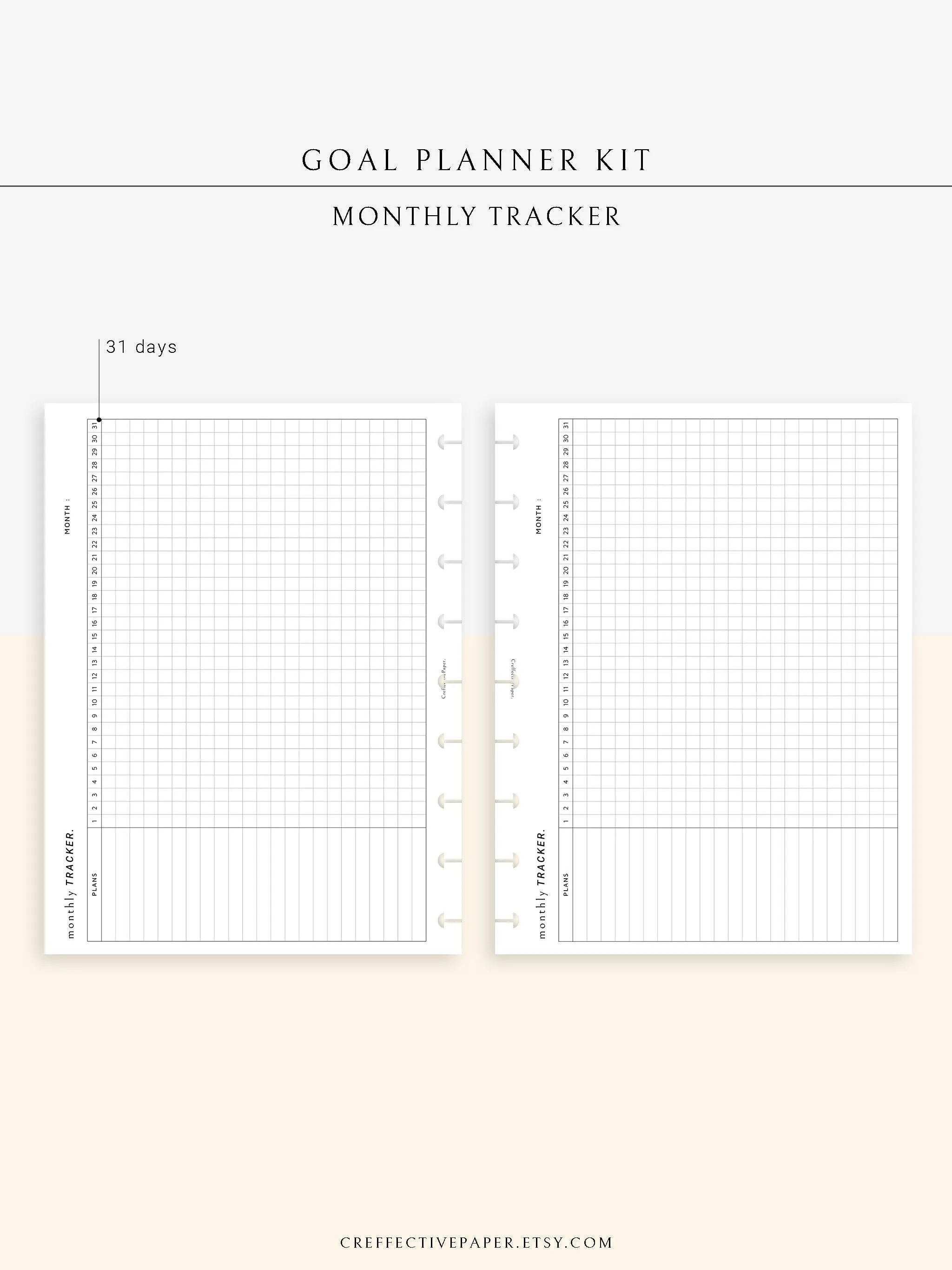 T101 | Goal Setting Planner Bundle Template for Business and Personal