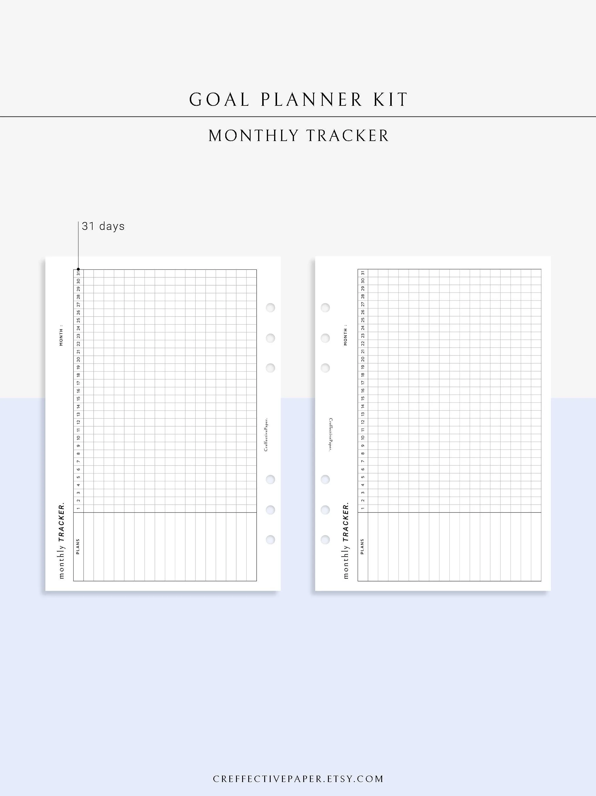 T101 | Goal Setting Planner Bundle Template for Business and Personal