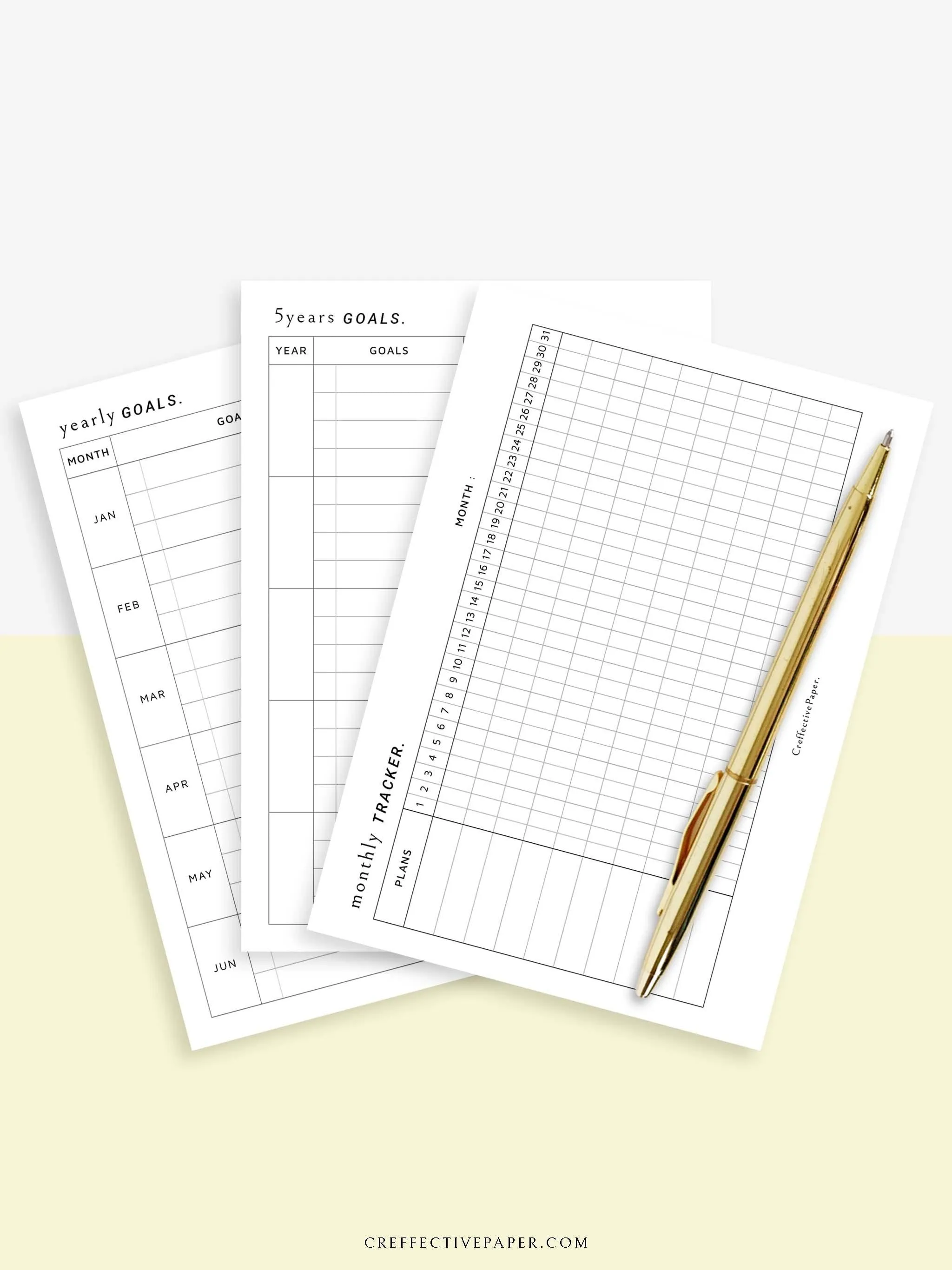 T101 | Goal Setting Planner Bundle Template for Business and Personal