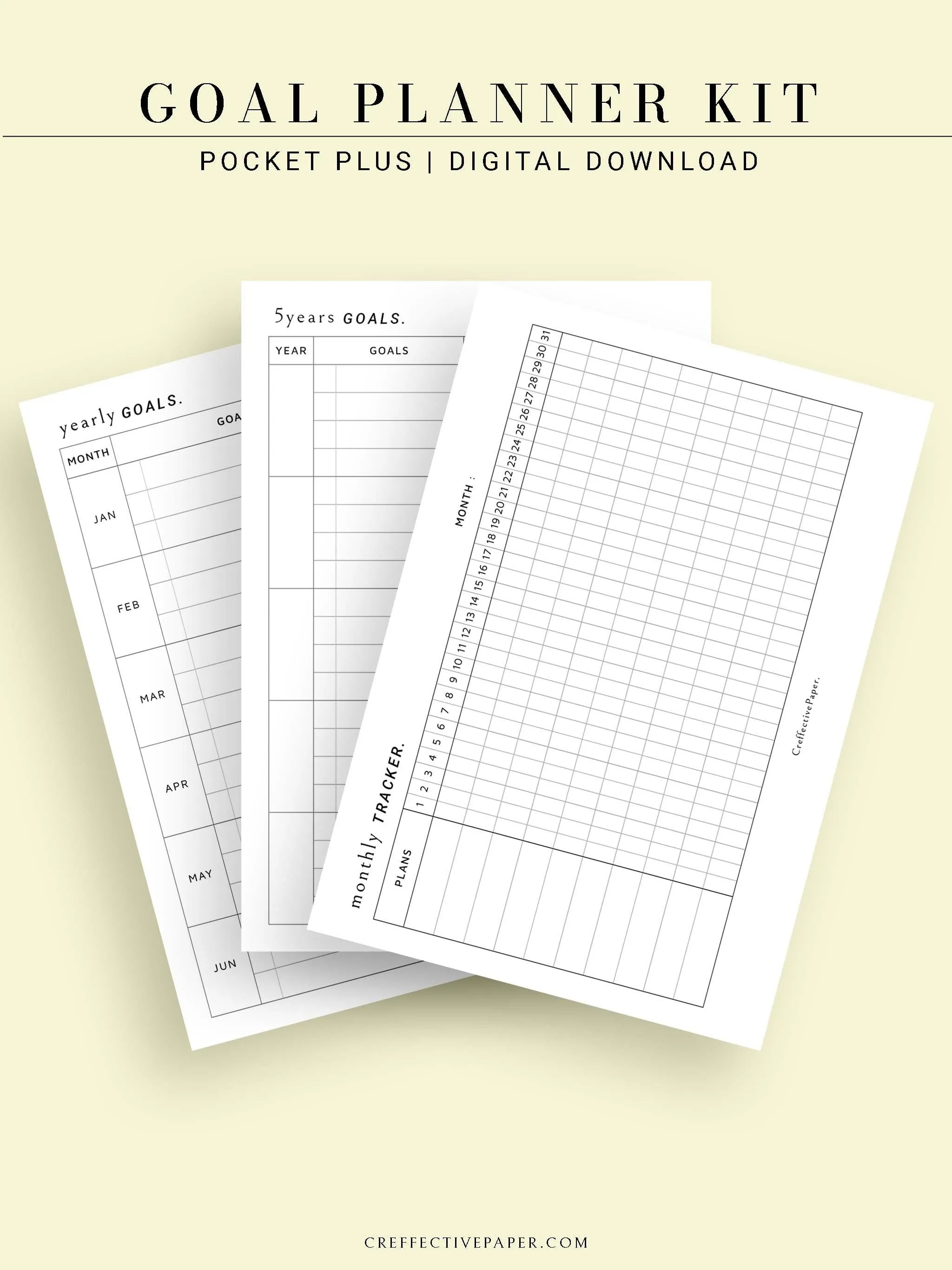 T101 | Goal Setting Planner Bundle Template for Business and Personal
