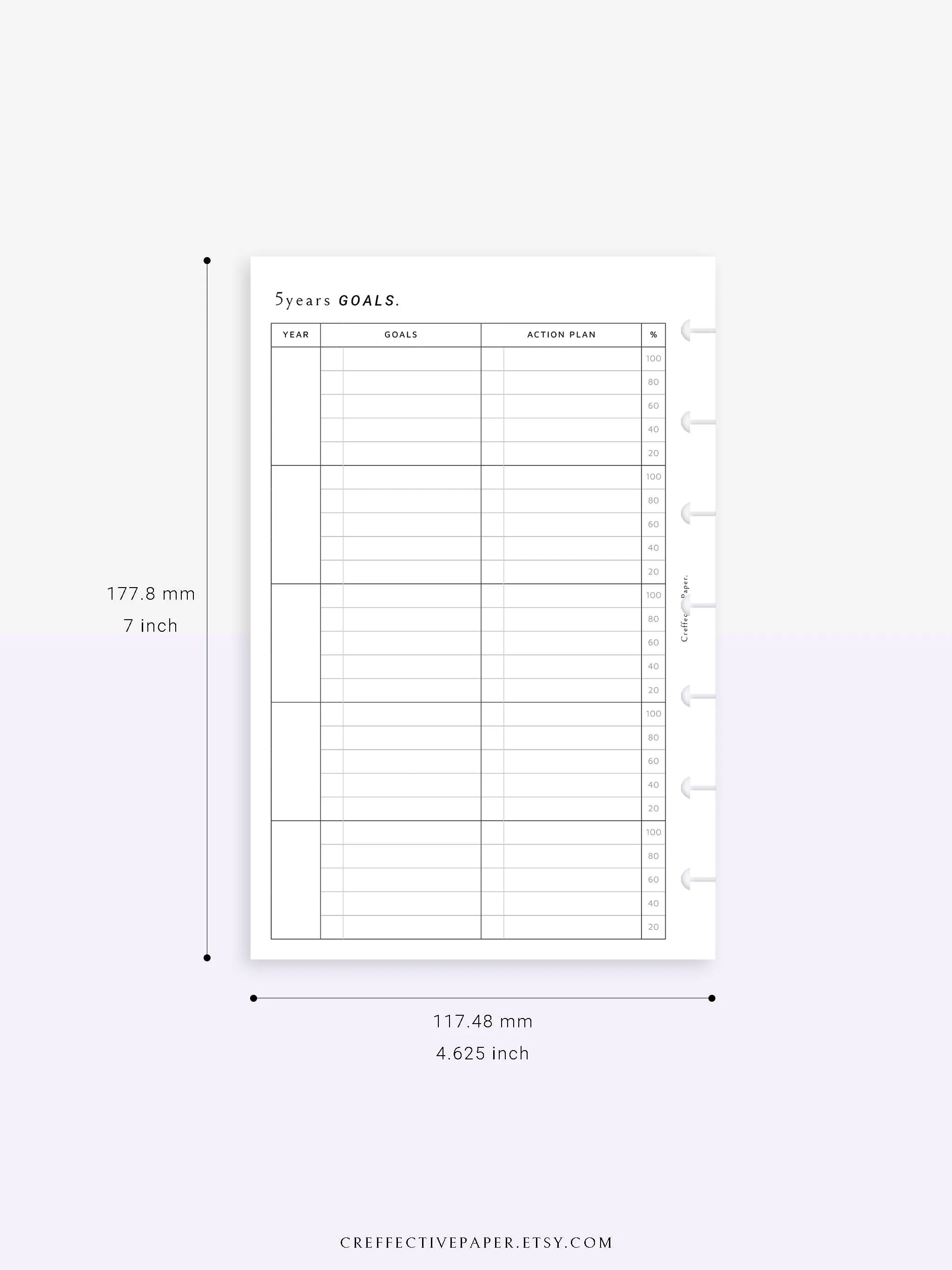 T101 | Goal Setting Planner Bundle Template for Business and Personal