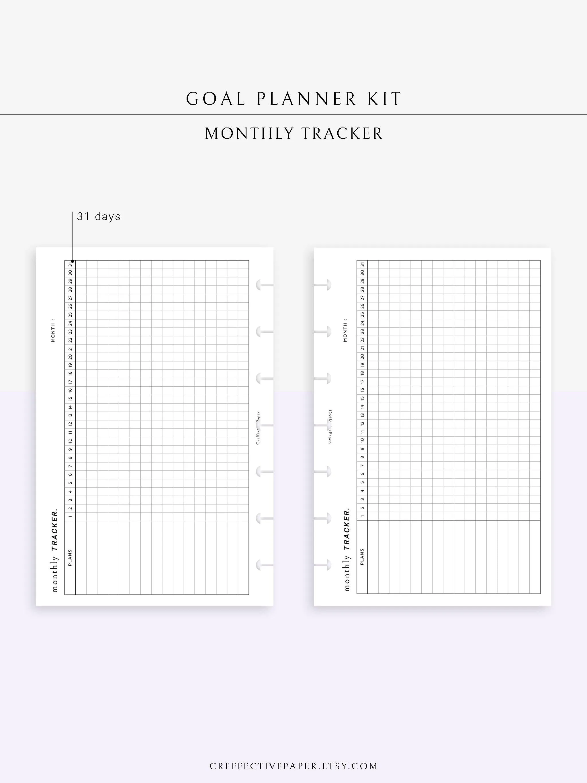 T101 | Goal Setting Planner Bundle Template for Business and Personal