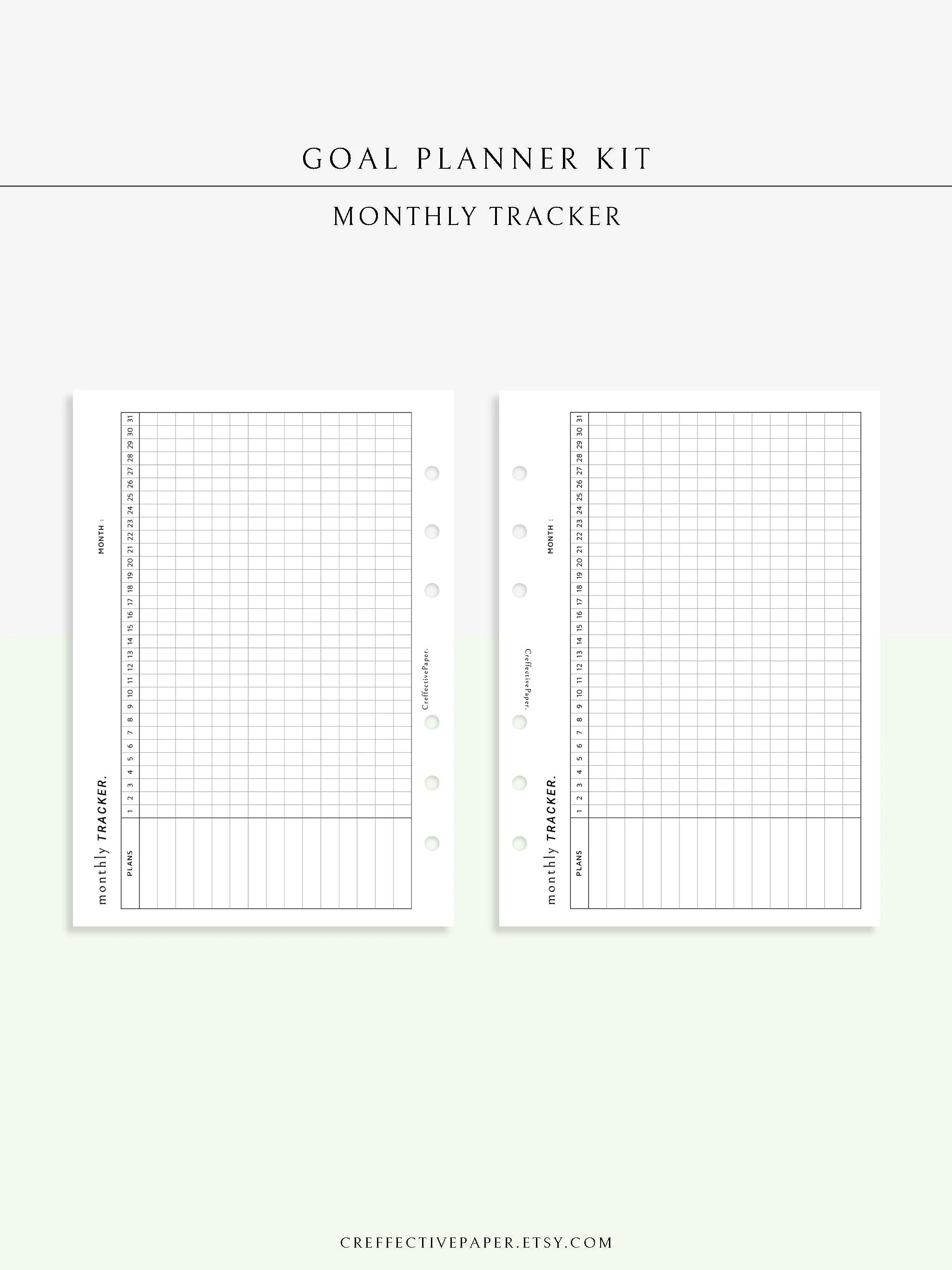 T101 | Goal Setting Planner Bundle Template for Business and Personal