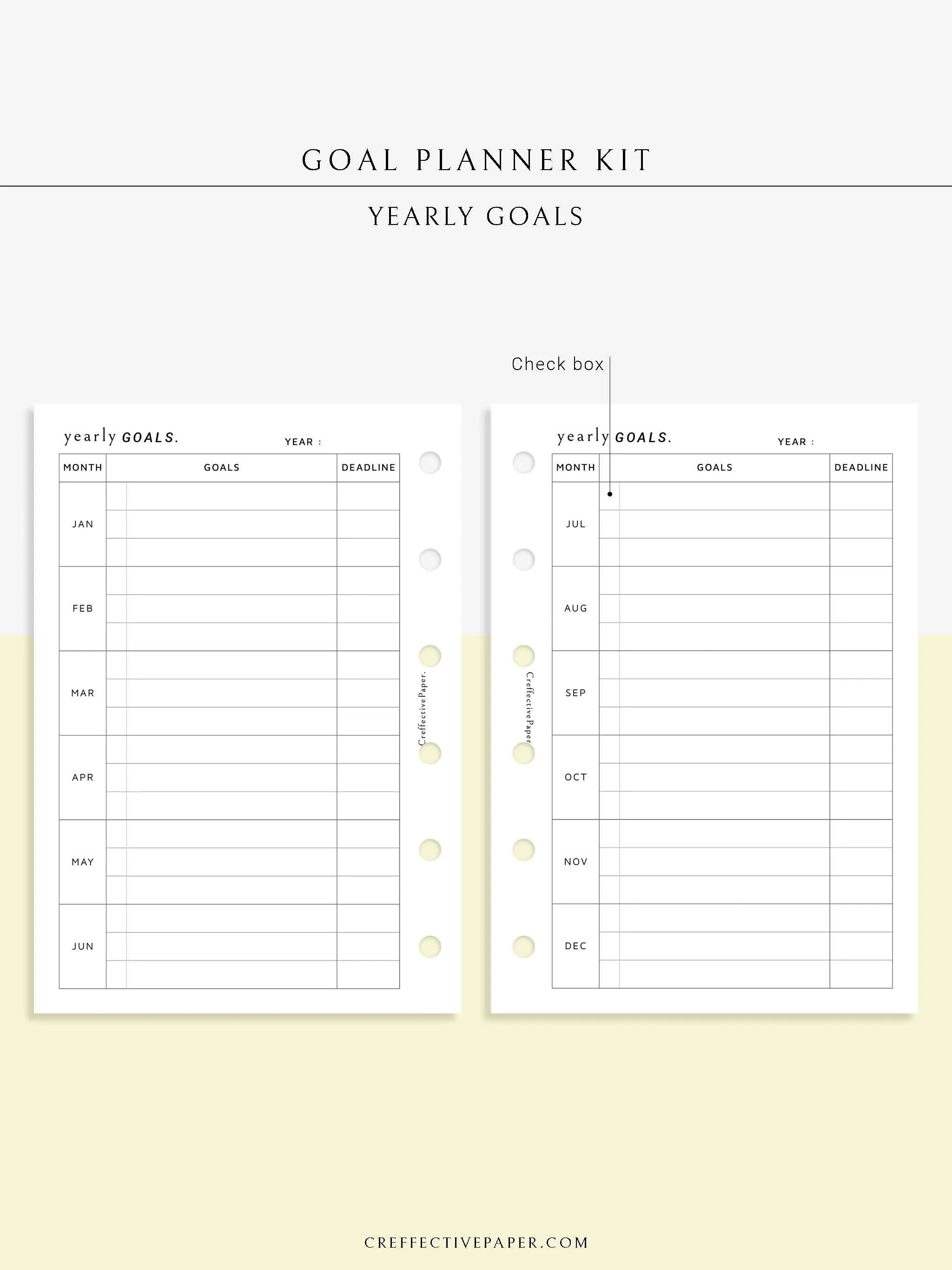 T101 | Goal Setting Planner Bundle Template for Business and Personal