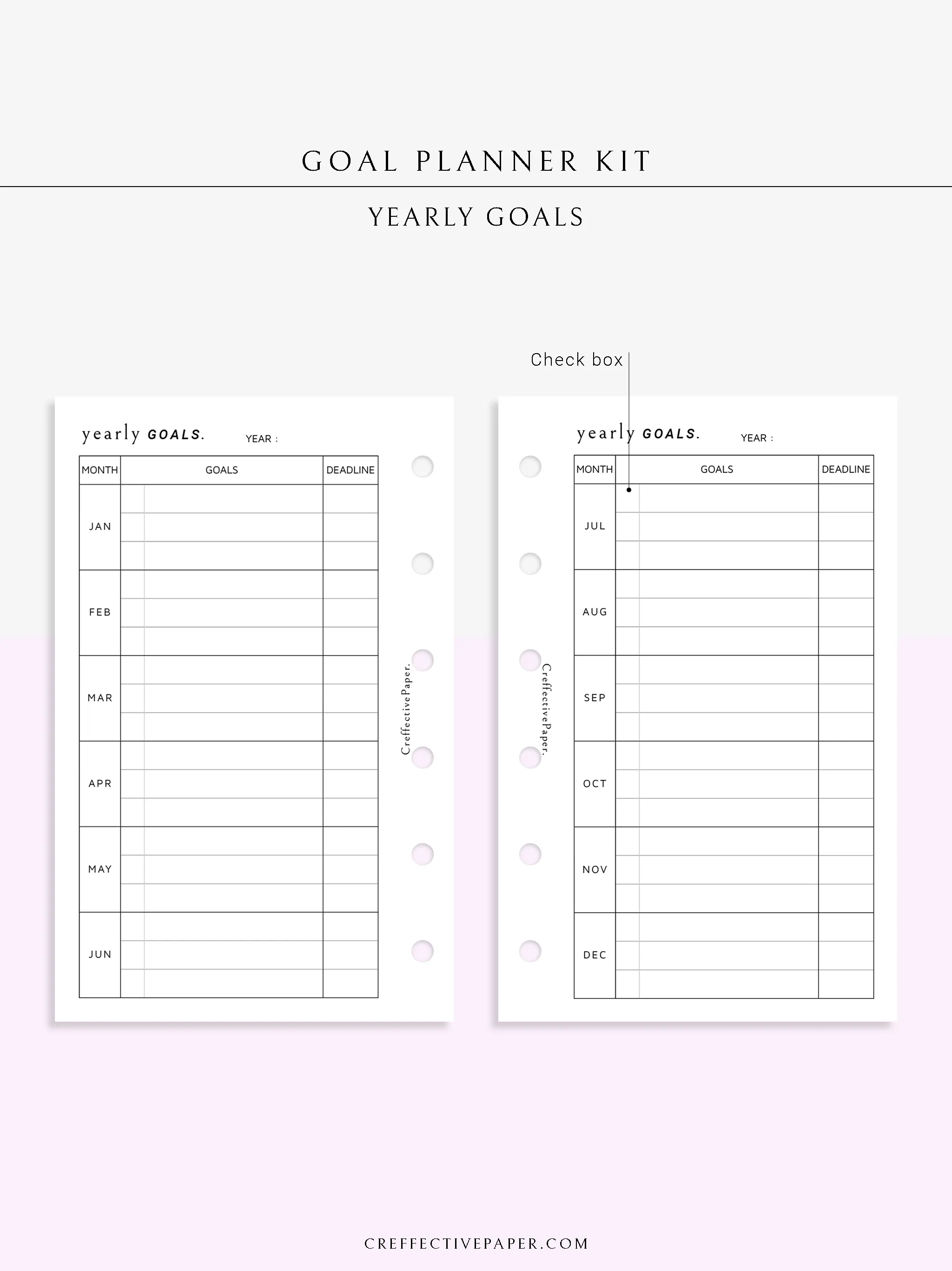 T101 | Goal Setting Planner Bundle Template for Business and Personal