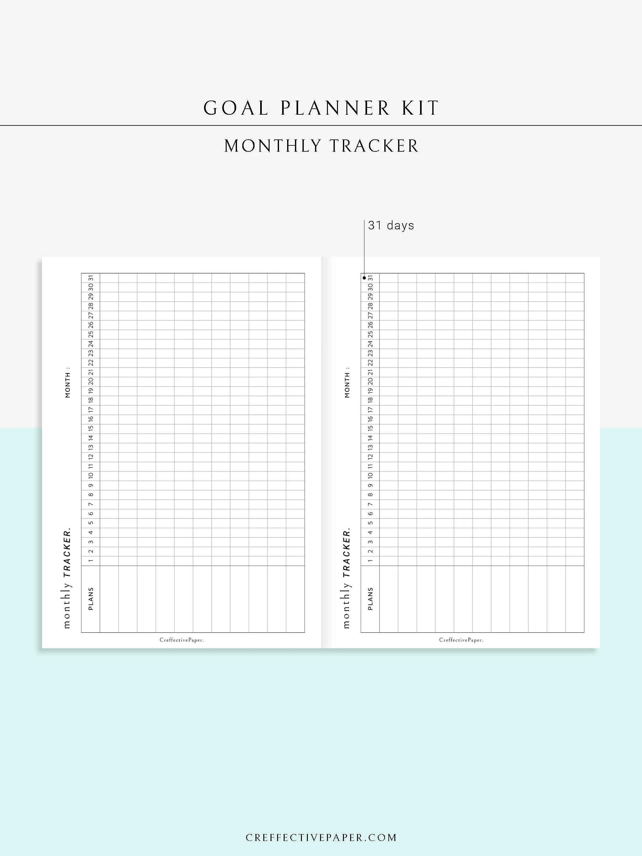 T101 | Goal Setting Planner Bundle Template for Business and Personal