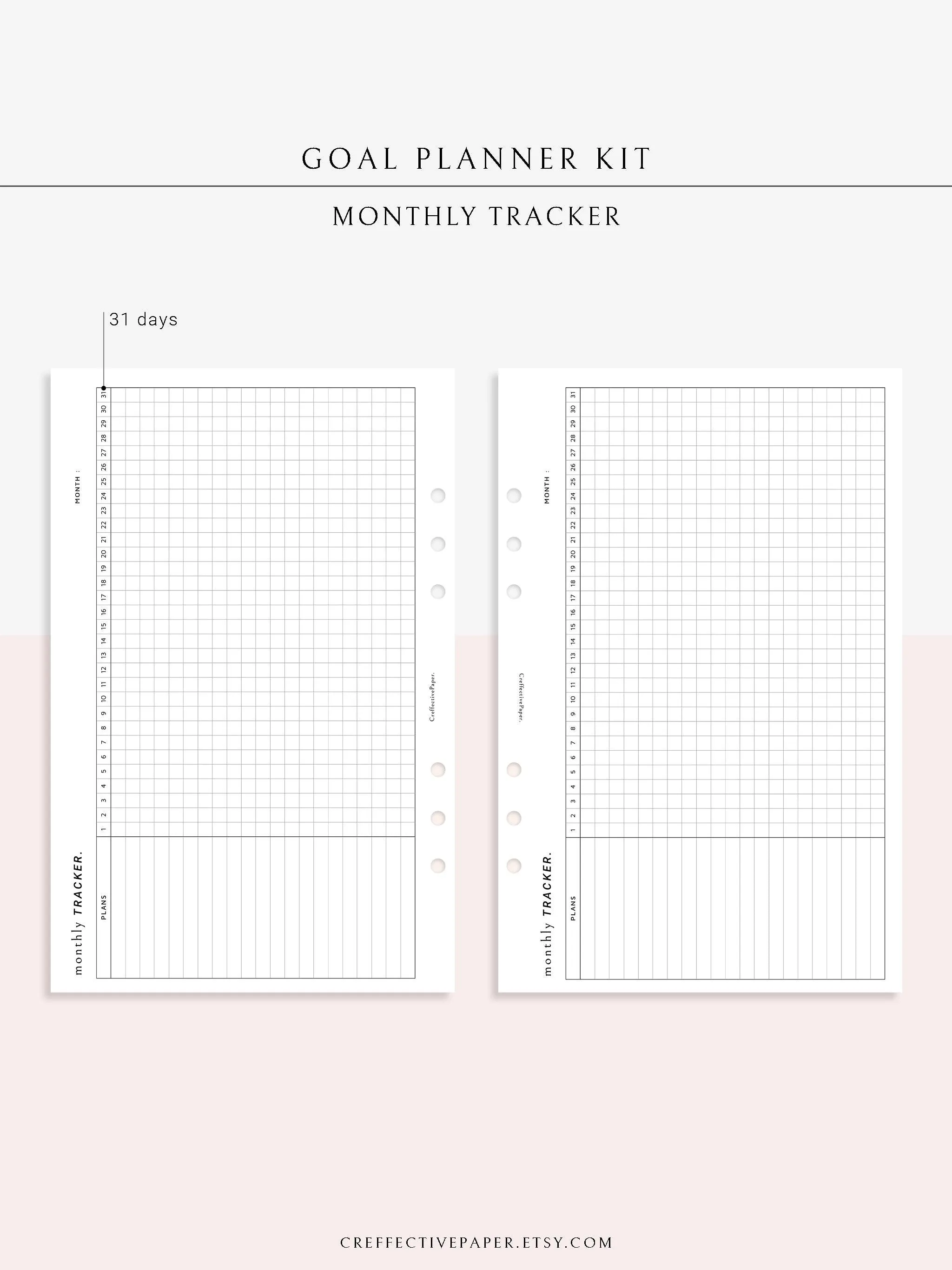 T101 | Goal Setting Planner Bundle Template for Business and Personal