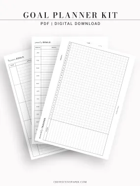 T101 | Goal Setting Planner Bundle Template for Business and Personal