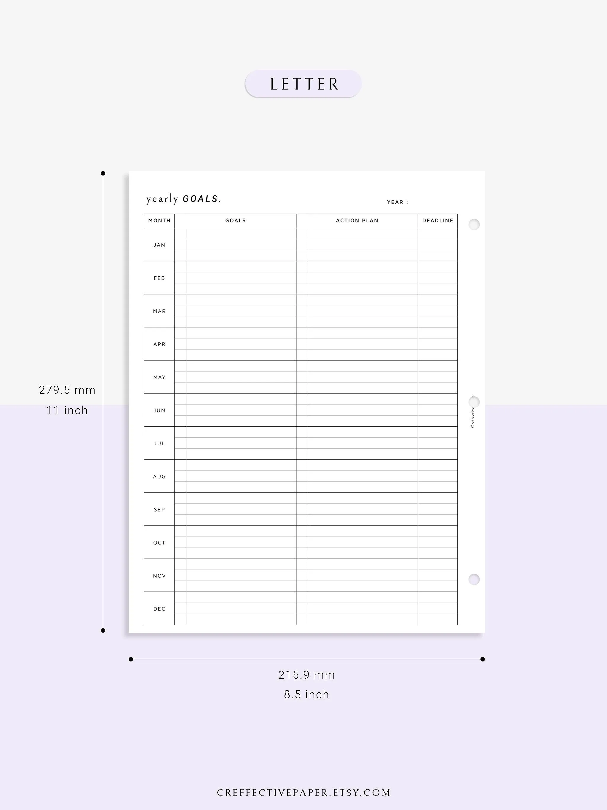 T101 | Goal Setting Planner Bundle Template for Business and Personal