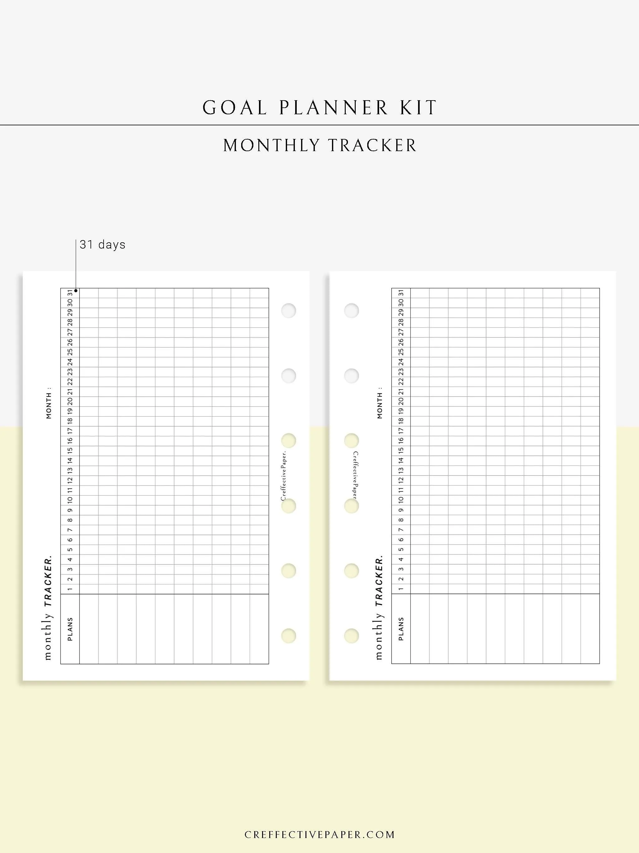 T101 | Goal Setting Planner Bundle Template for Business and Personal