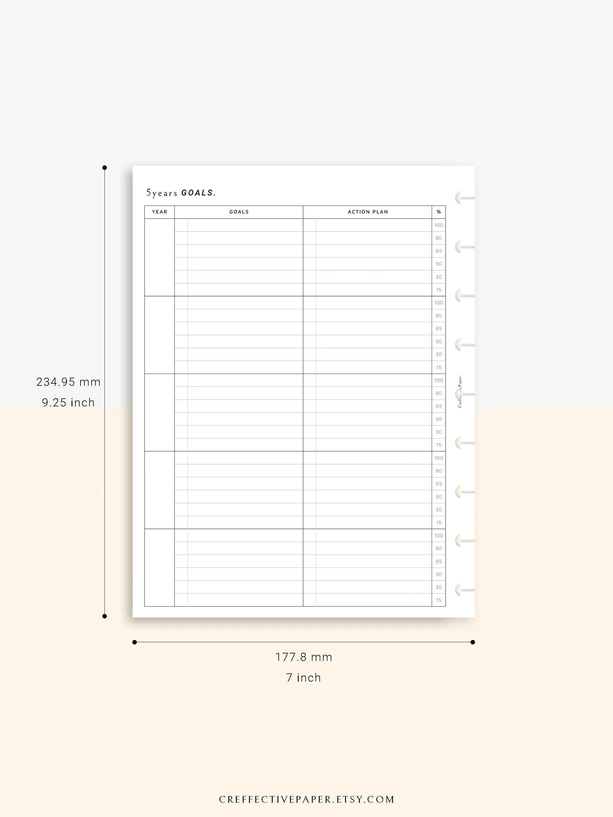 T101 | Goal Setting Planner Bundle Template for Business and Personal