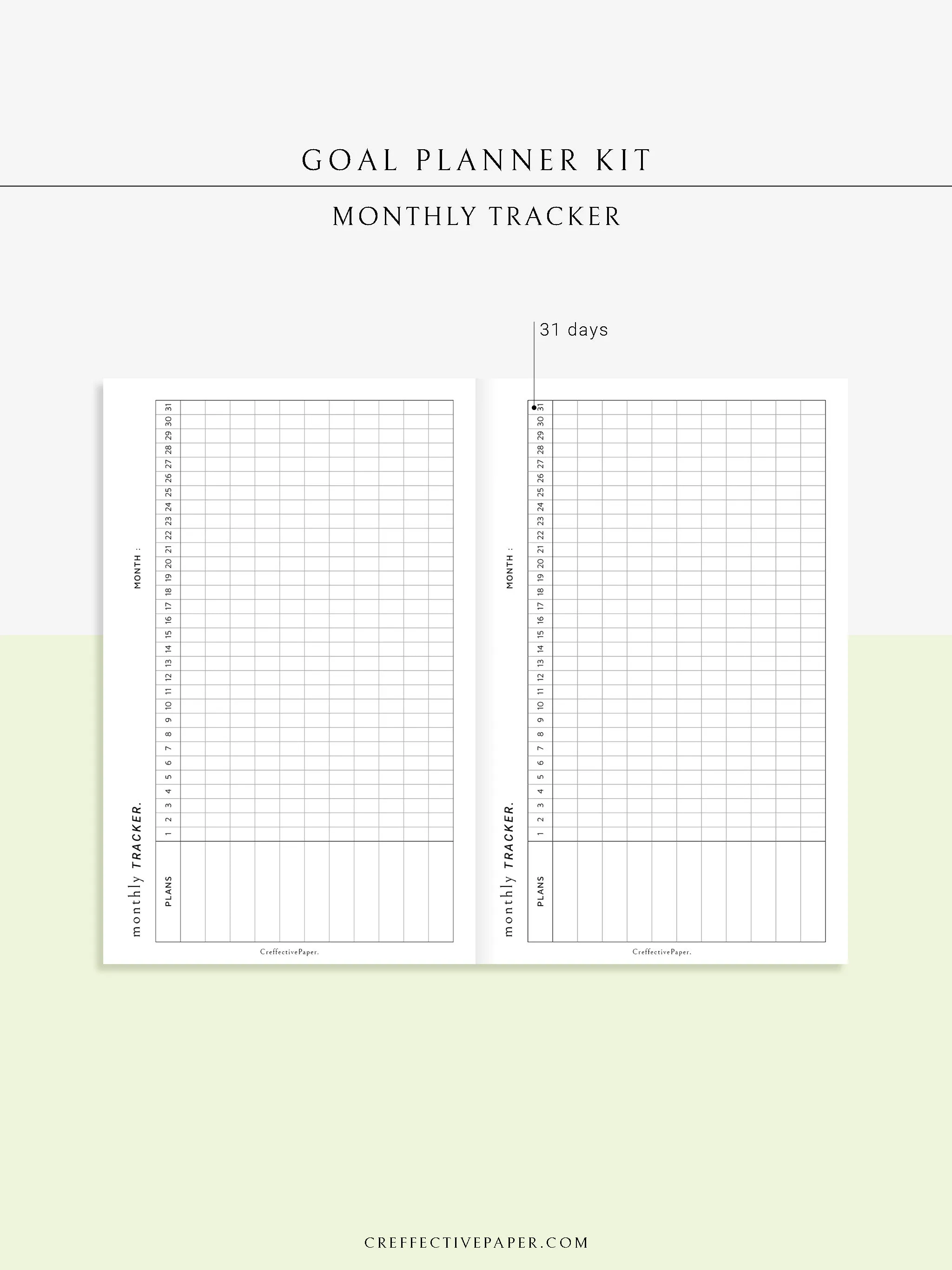 T101 | Goal Setting Planner Bundle Template for Business and Personal