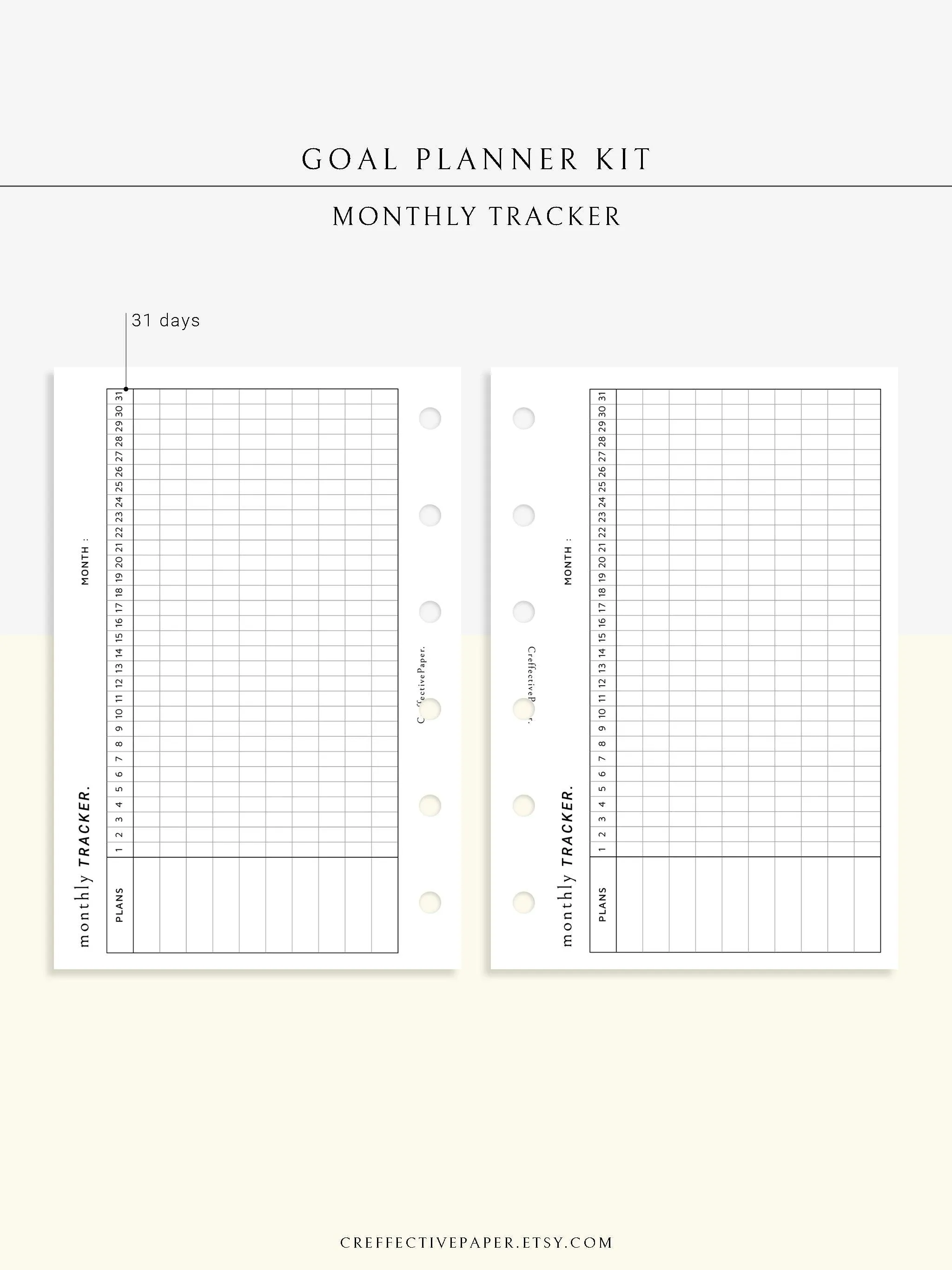 T101 | Goal Setting Planner Bundle Template for Business and Personal