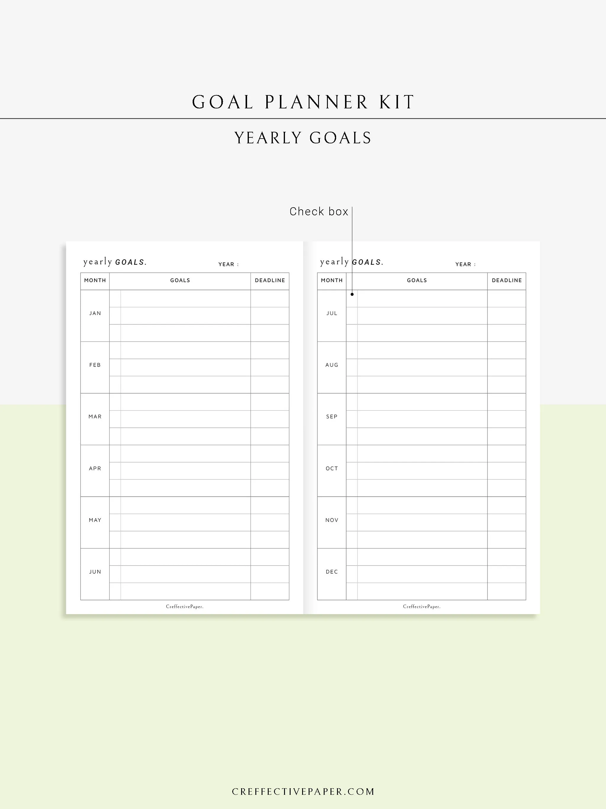 T101 | Goal Setting Planner Bundle Template for Business and Personal