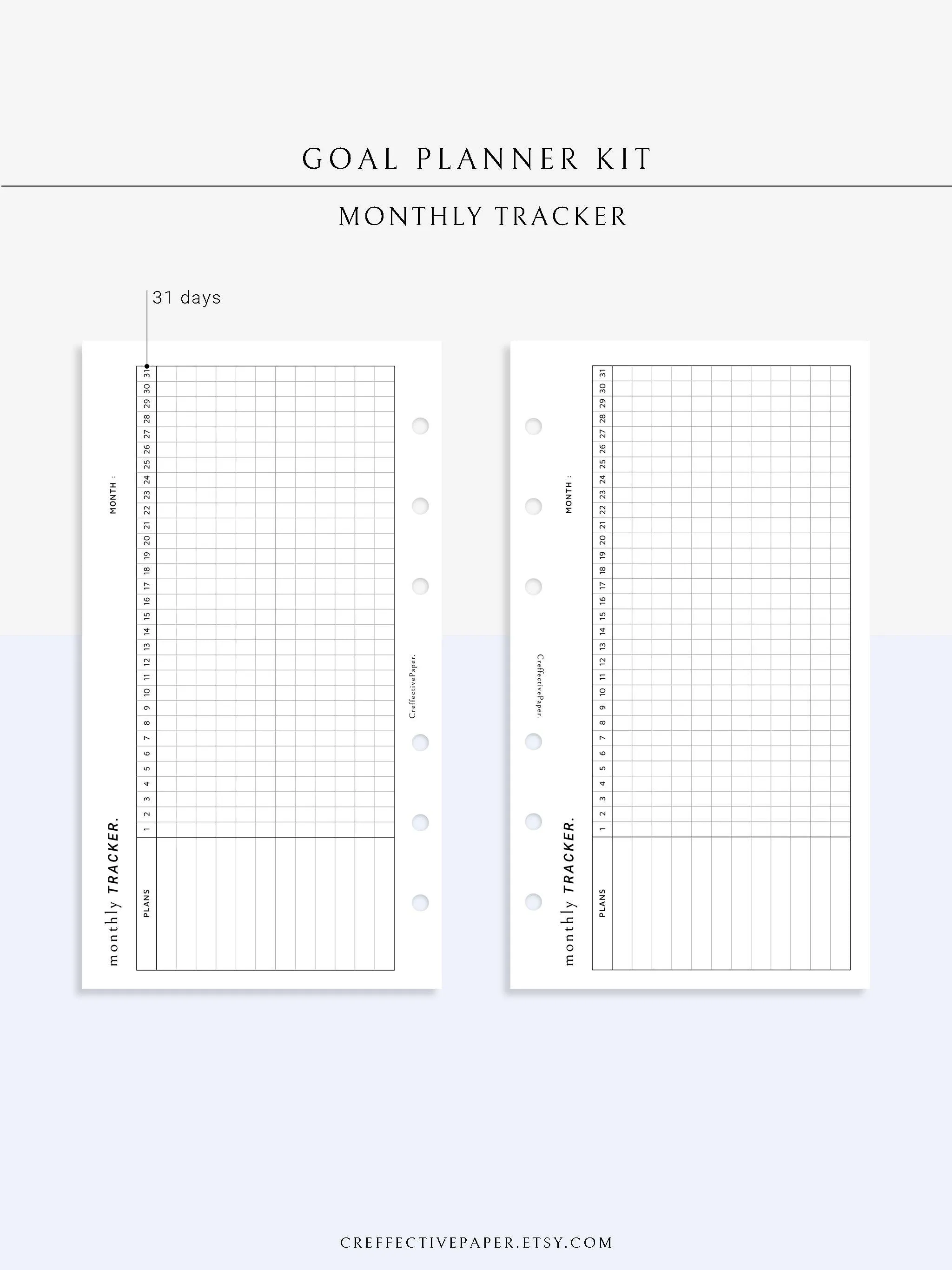 T101 | Goal Setting Planner Bundle Template for Business and Personal