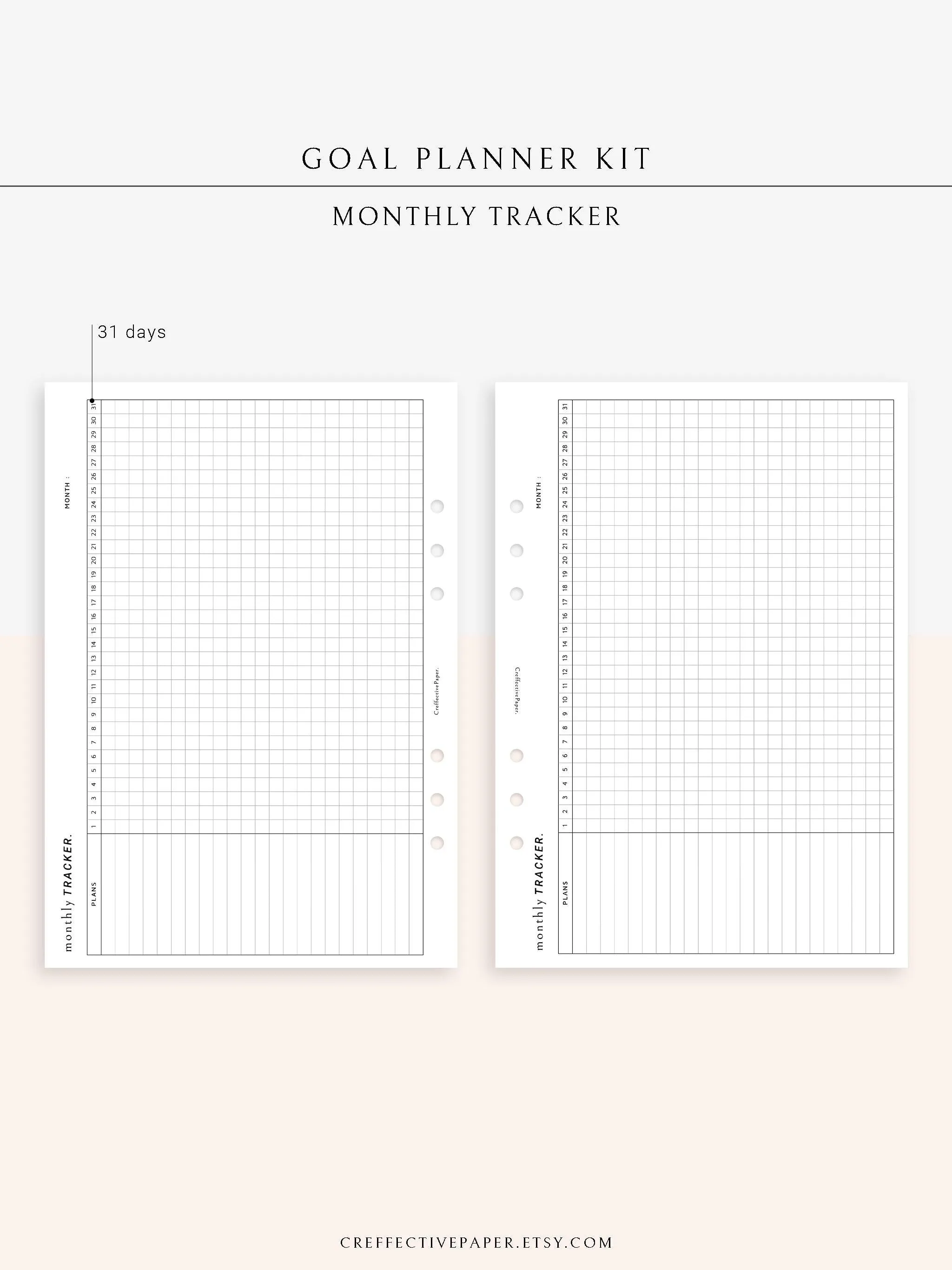 T101 | Goal Setting Planner Bundle Template for Business and Personal