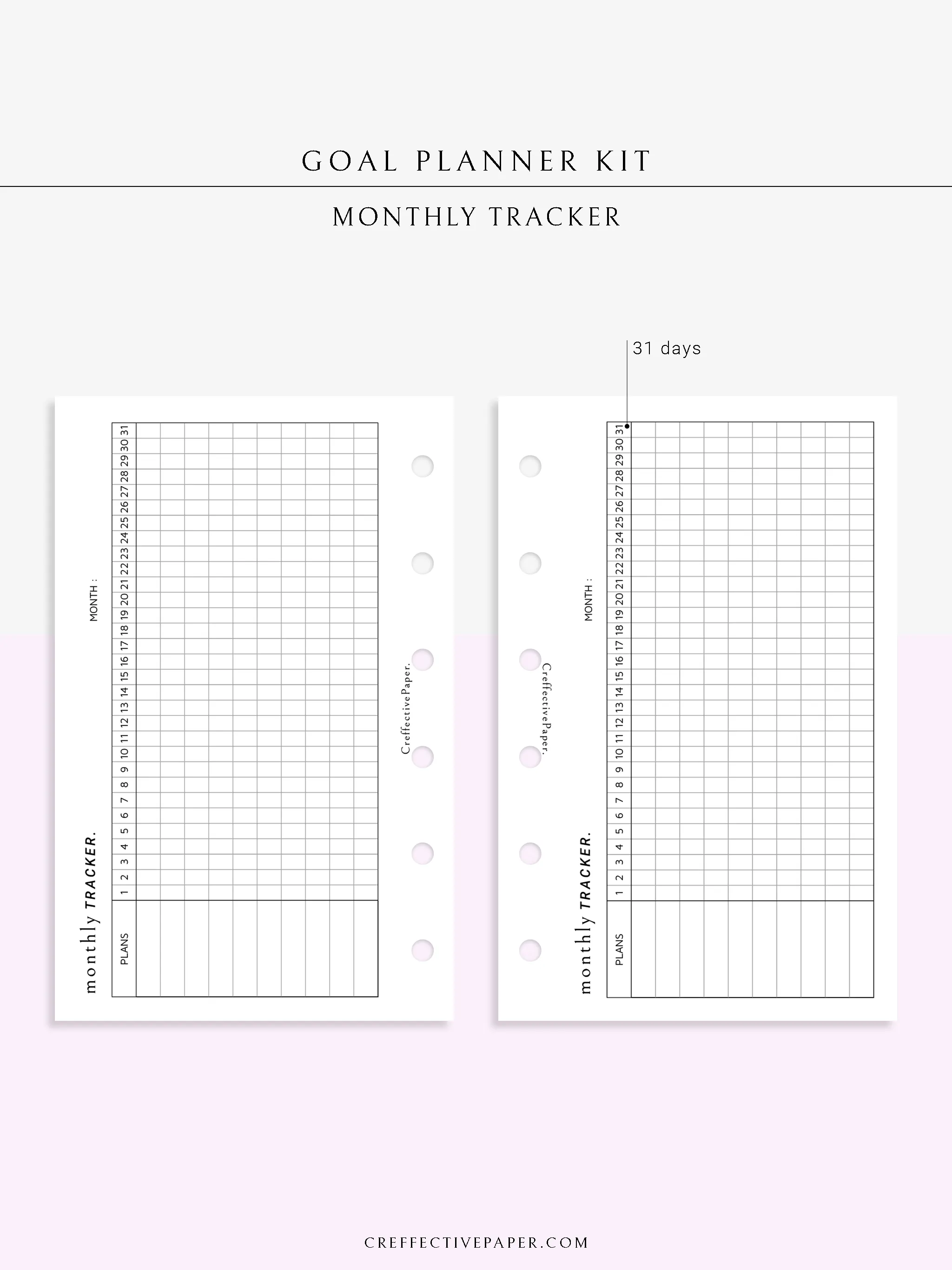 T101 | Goal Setting Planner Bundle Template for Business and Personal