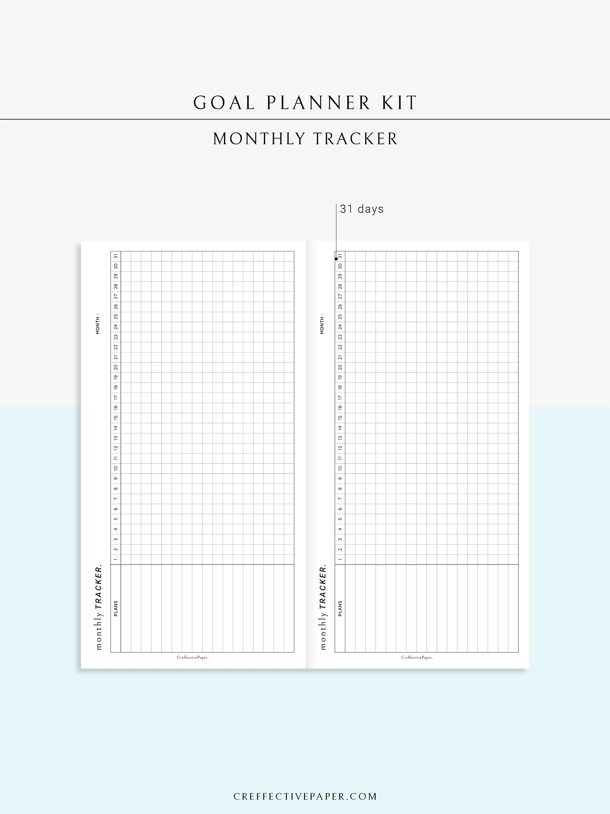 T101 | Goal Setting Planner Bundle Template for Business and Personal