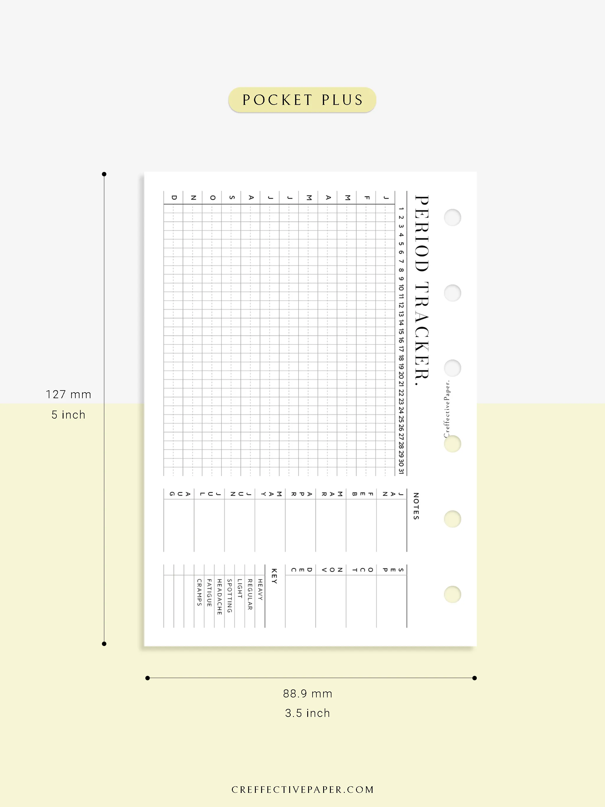 T127 | Menstruation Period Tracker, Yearly Menstrual Cycle Tracking
