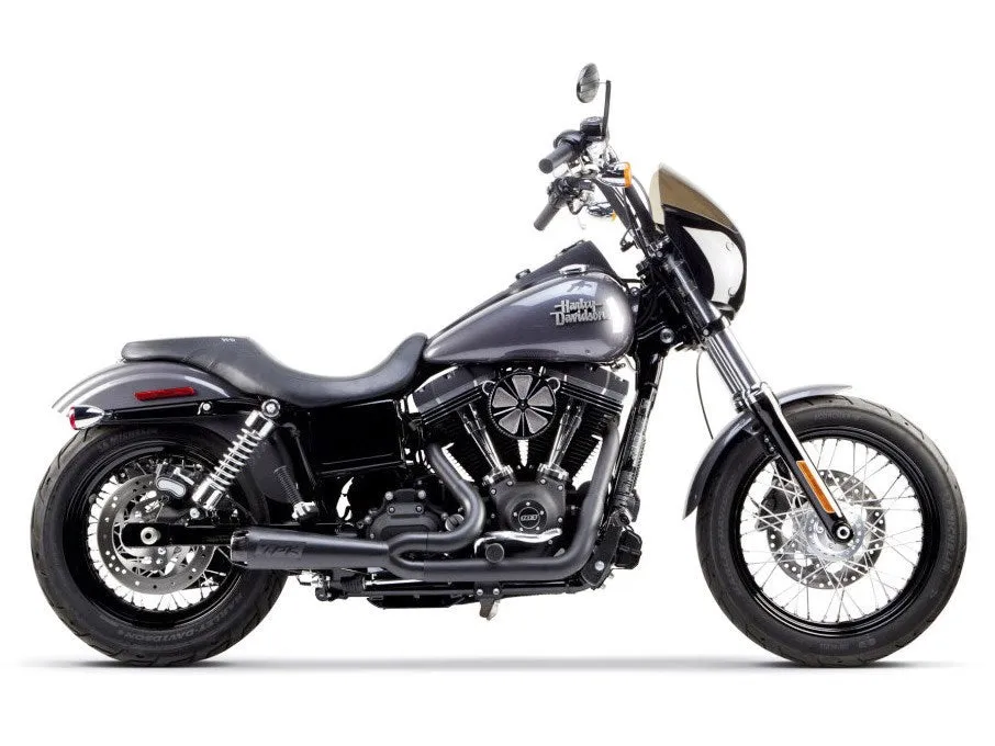 TBR Comp-S 2-Into-1 Exhaust – Black With Carbon Fiber End Cap. Fits Dyna 2006-2017