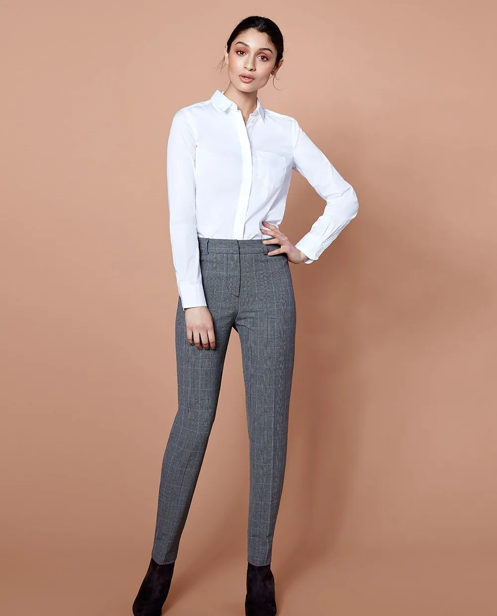The Pencil Pant – Grey Plaid