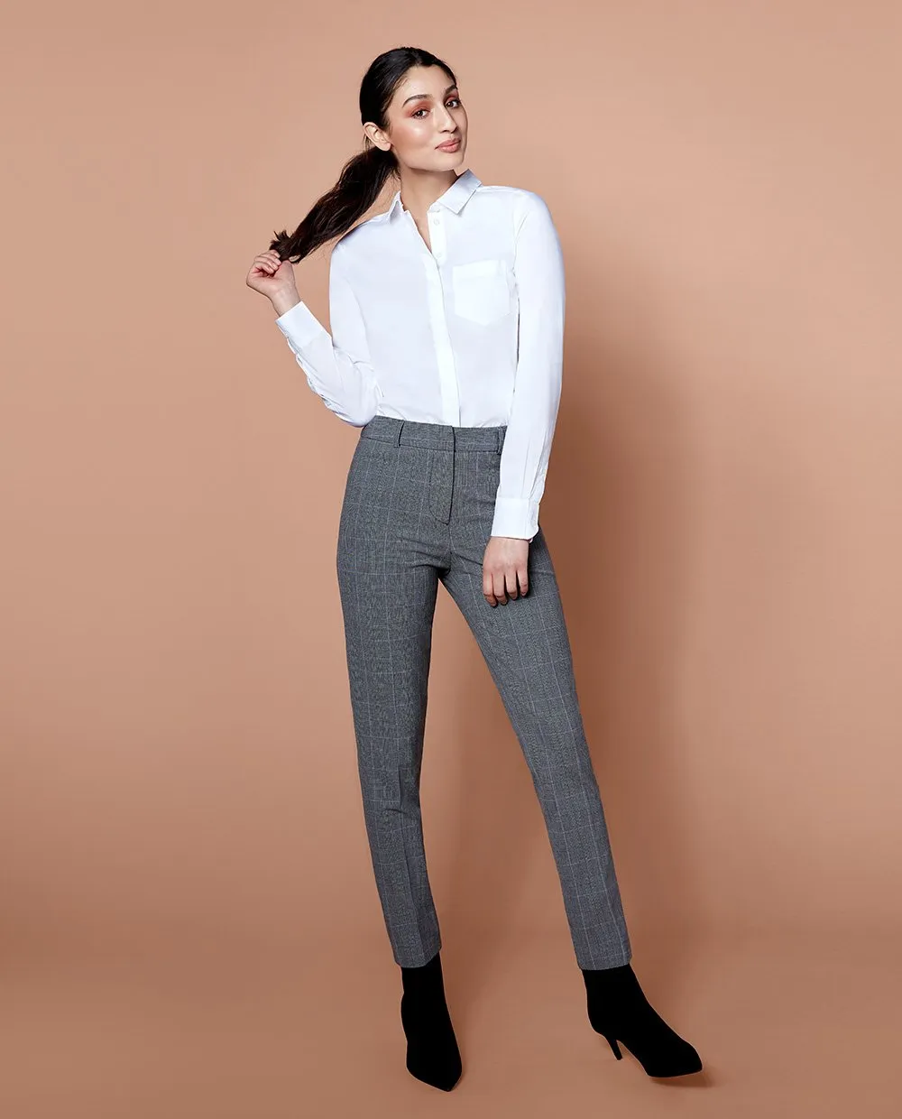 The Pencil Pant – Grey Plaid
