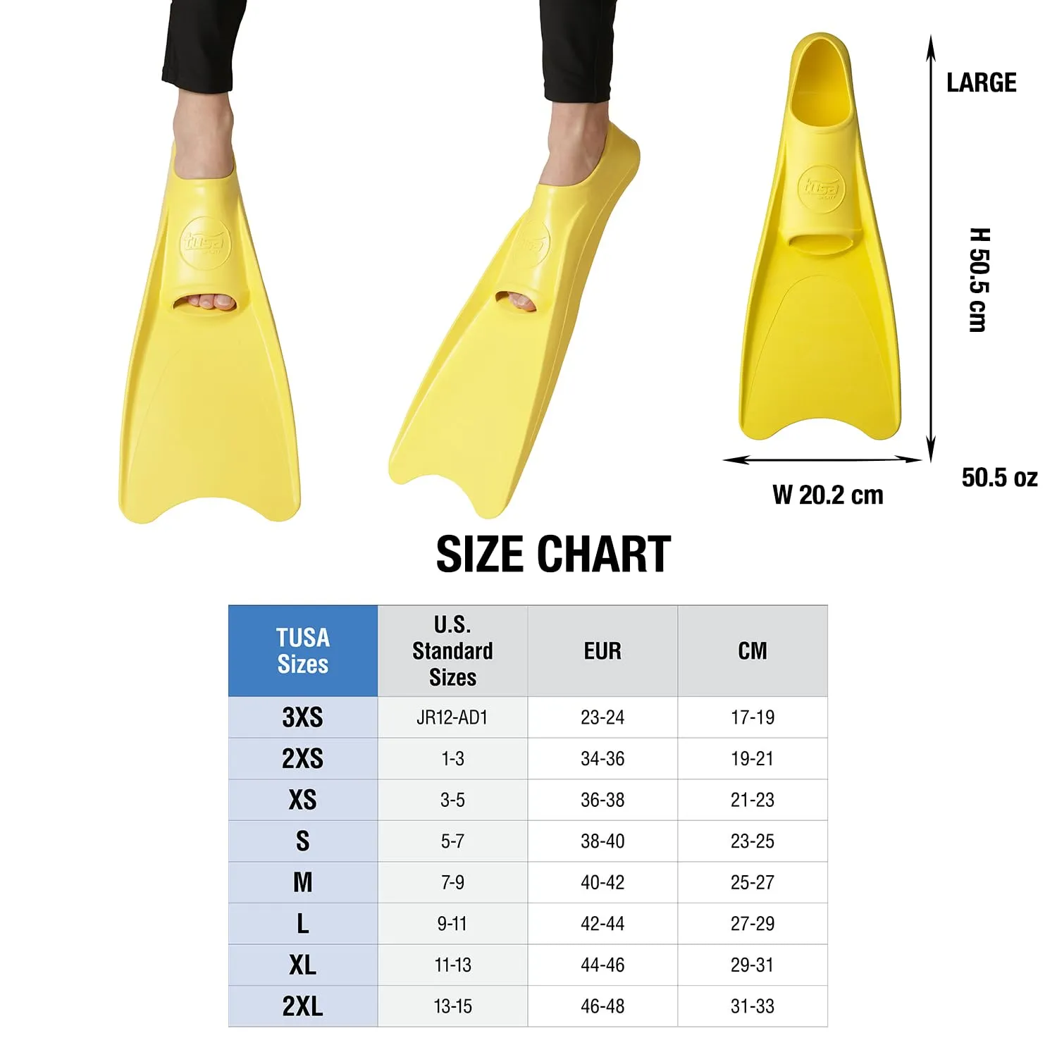 Tusa Sport Full Foot Rubber Snorkeling Fins