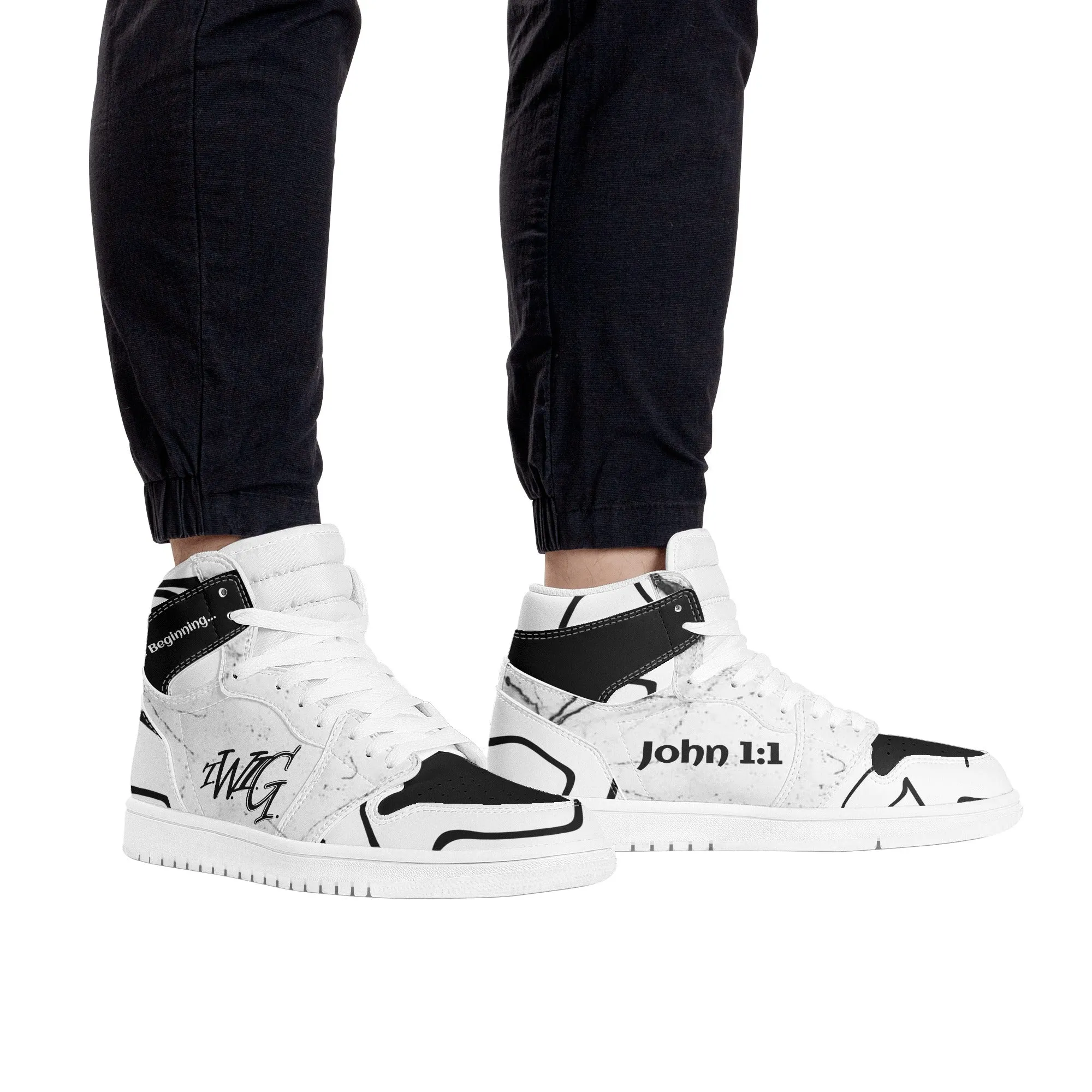 T.W.I.G. - John 1:1 Men's High Top Sneakers