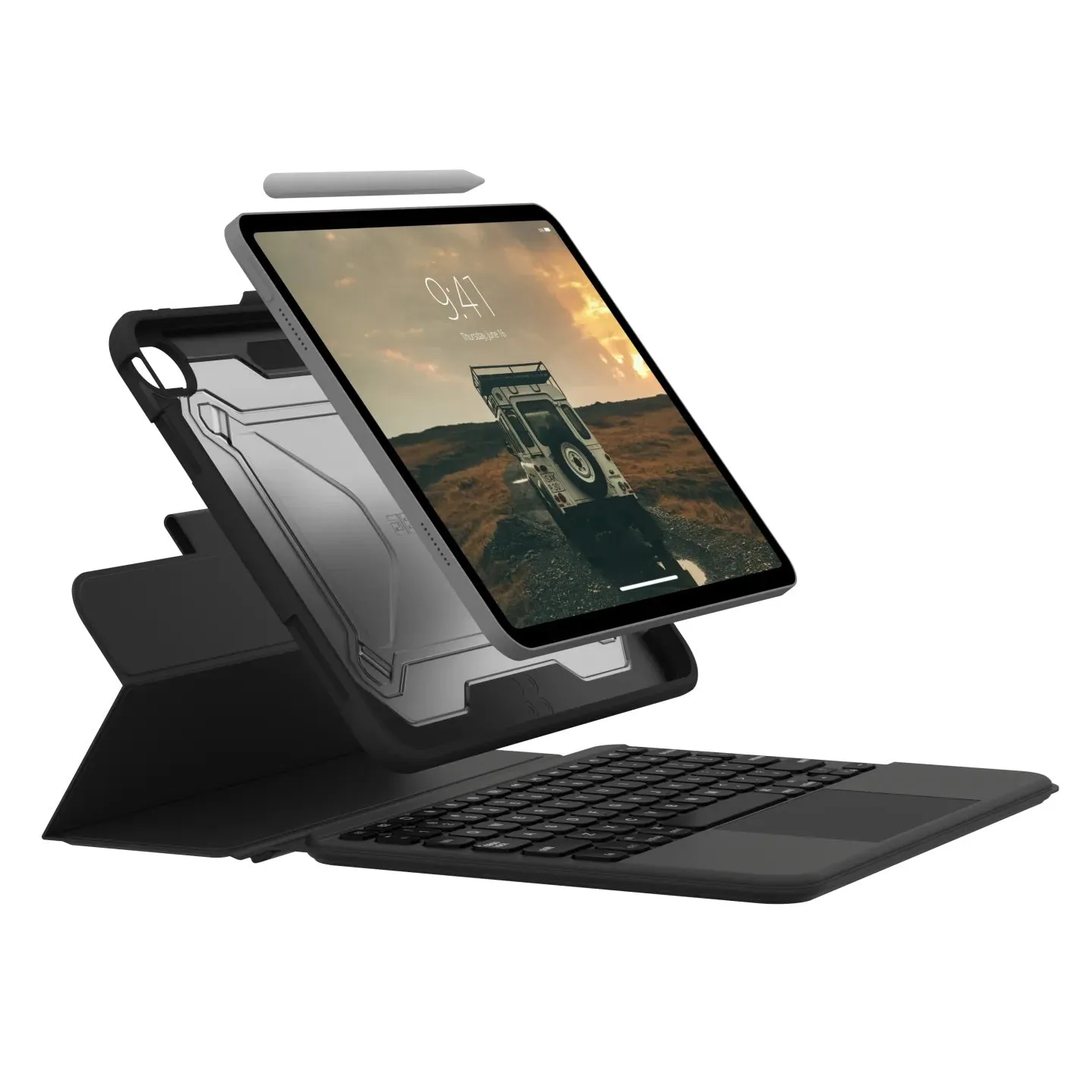 UAG Apple iPad (10.9") (10th Gen) Bluetooth Keyboard with Trackpad & Backlit Keys Rugged Case - Black /Ash (124020114031) 10 Years Warranty