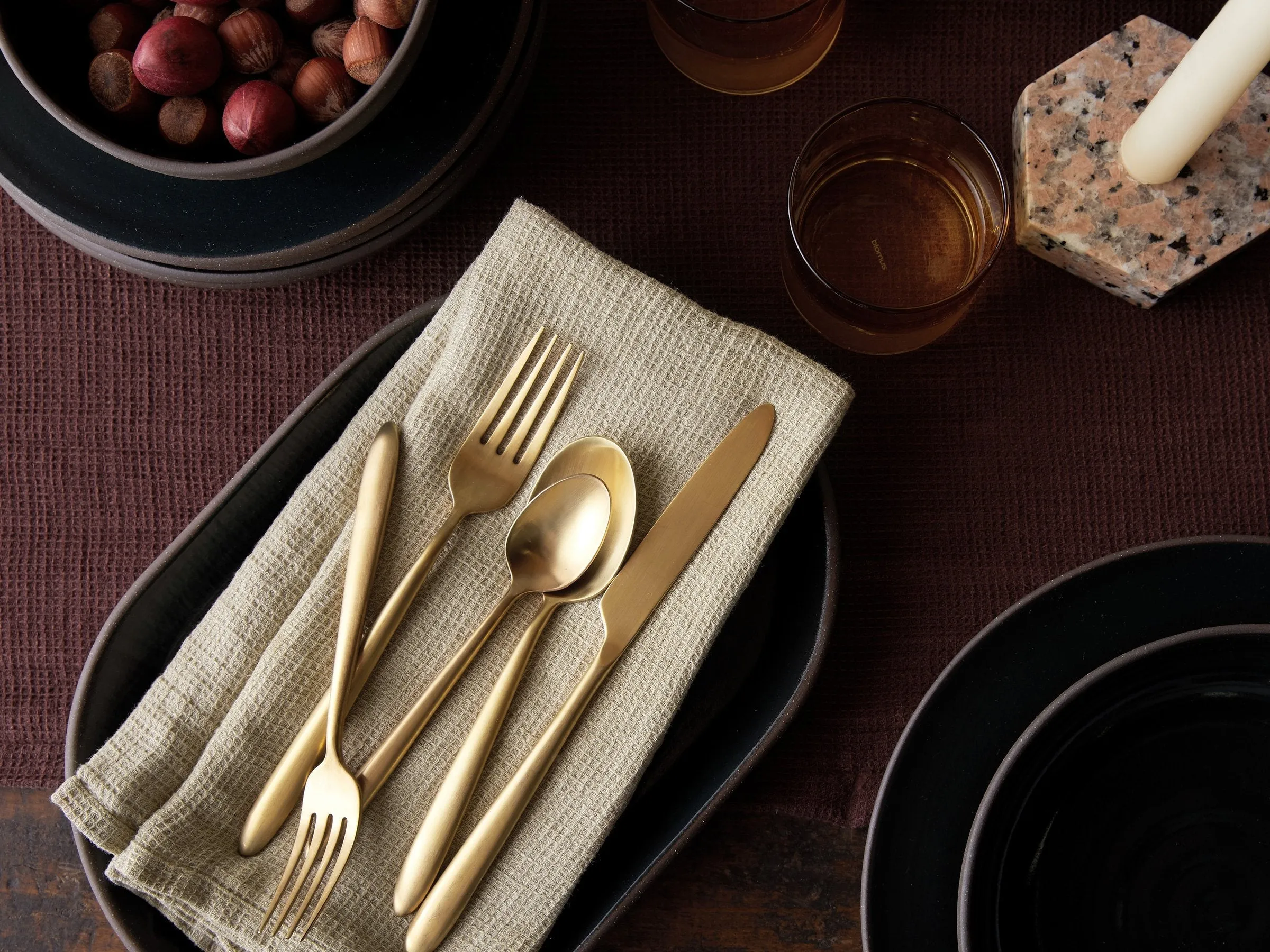 Velo Flatware Set (Brushed Gold)