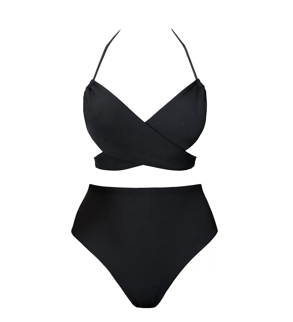 Versatile   Skyline High Bikini Set Black