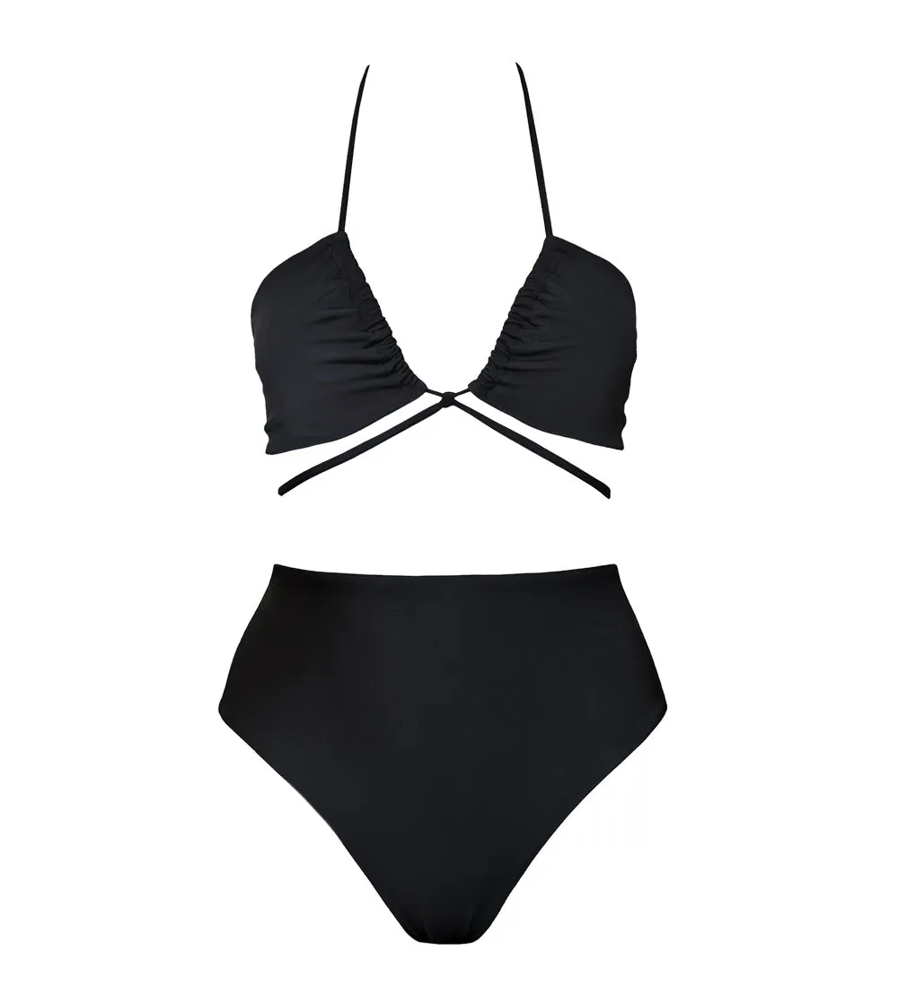Versatile   Skyline High Bikini Set Black
