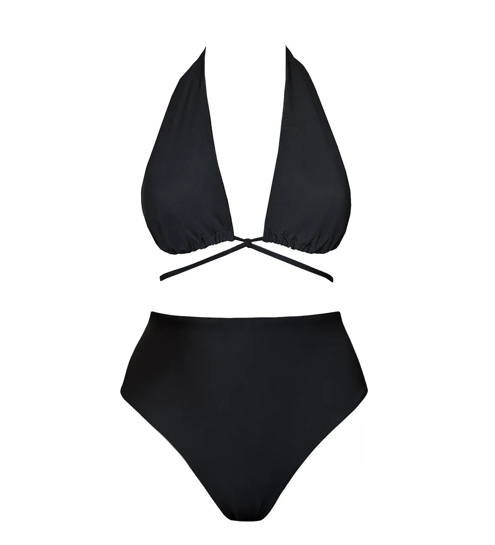 Versatile   Skyline High Bikini Set Black