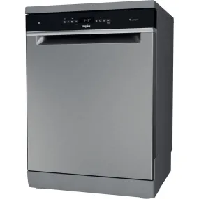 Whirlpool Supreme Clean WFO3O41PLXUK Freestanding Dishwasher, 14 Place Settings, 60cm Wide - Stainless Steel